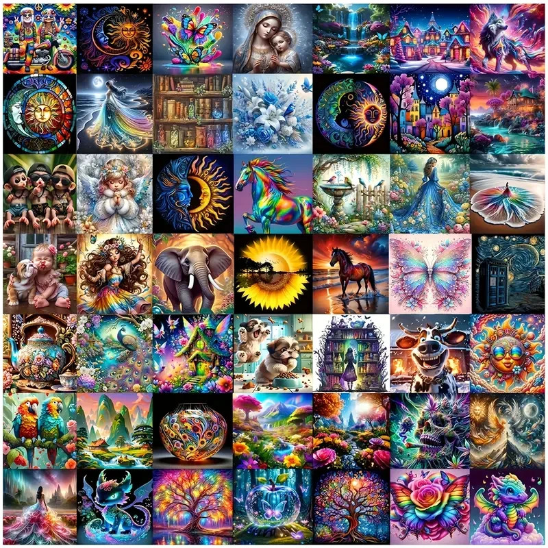 Lot 20 Kits Peinture Diamant DIY | Animaux & Paysages | Débutants – 20x20cm 2