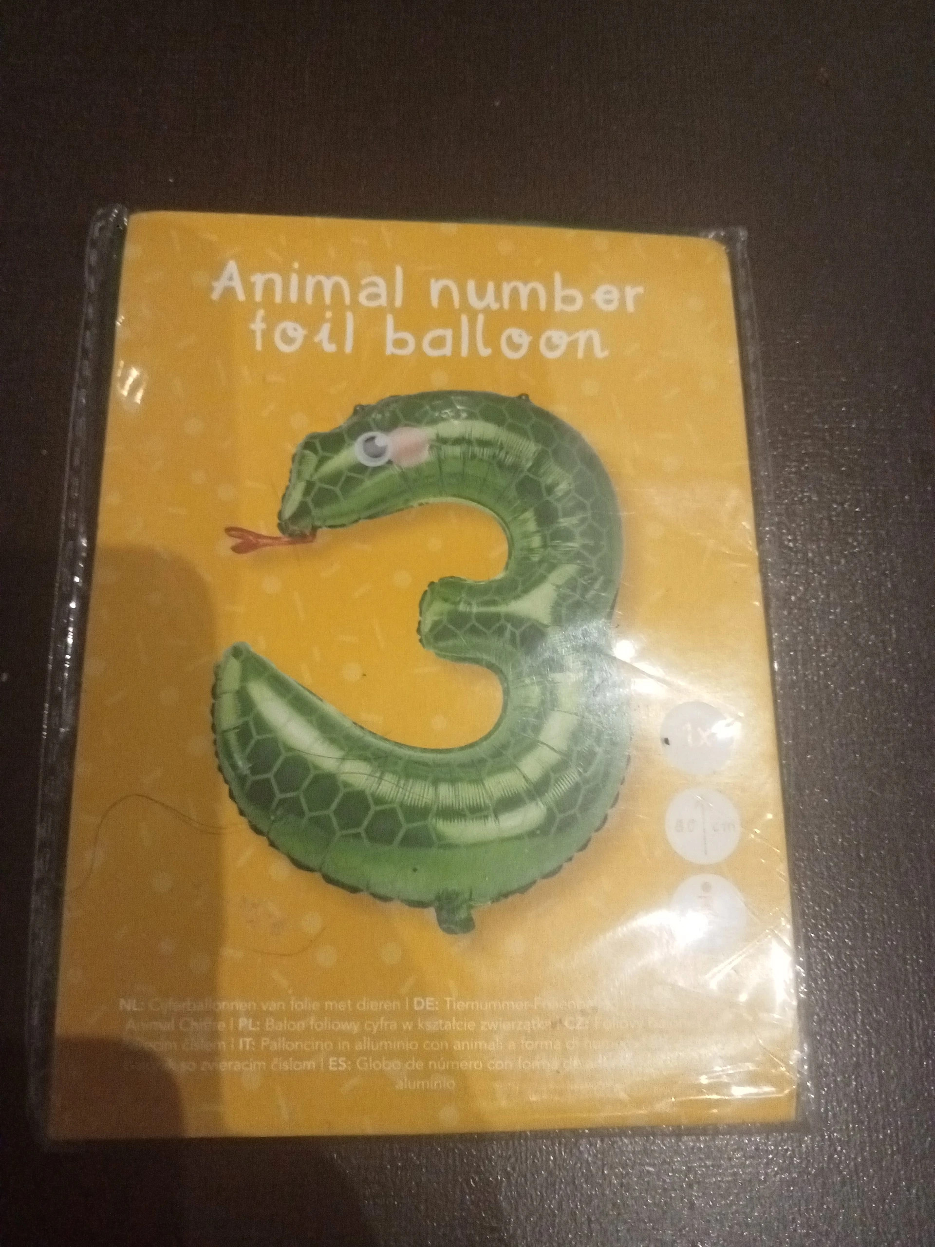 Ballon Serpent chiffre 3 Neuf