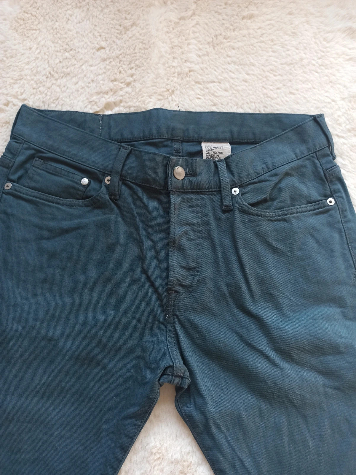 Jean Slim H&M Bleu Pétrole / Canard - Taille 31/32 (FR 40) - Excellent état – H&M – taille L 3
