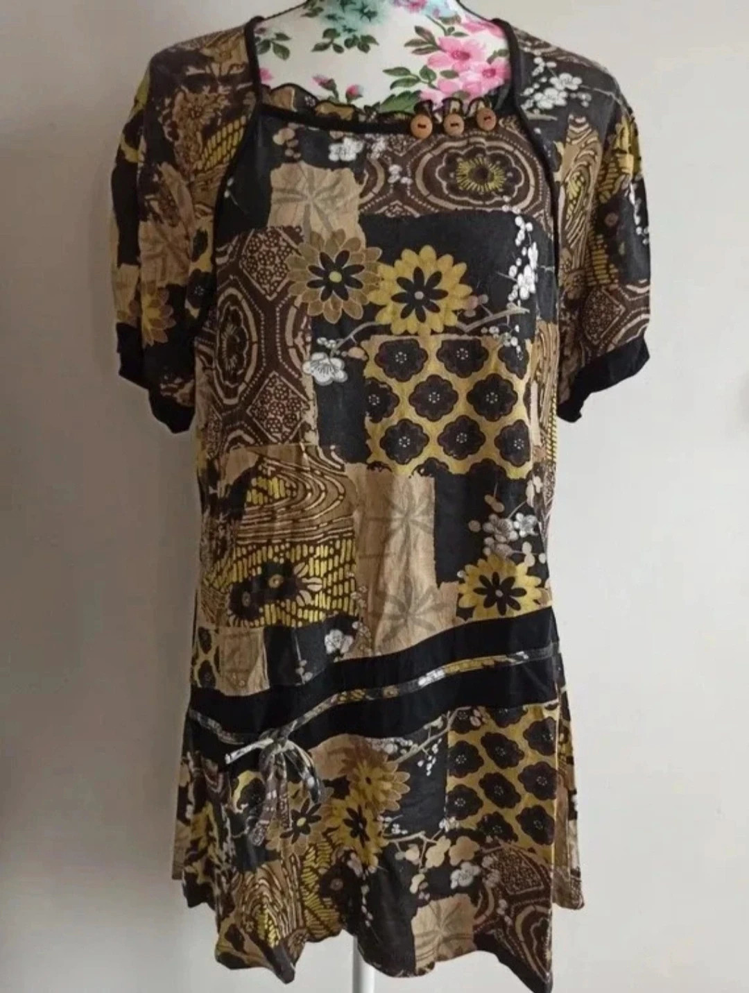 🌼🤎 Blouse Afibel – Taille 46/48 – Imprimé patchwork fleuri 🤎🌼 – Afibel – taille XXXL / 46 / 18 2