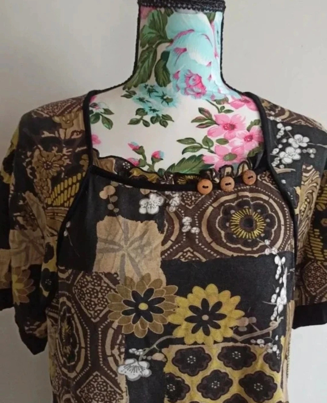 🌼🤎 Blouse Afibel – Taille 46/48 – Imprimé patchwork fleuri 🤎🌼 – Afibel – taille XXXL / 46 / 18 4