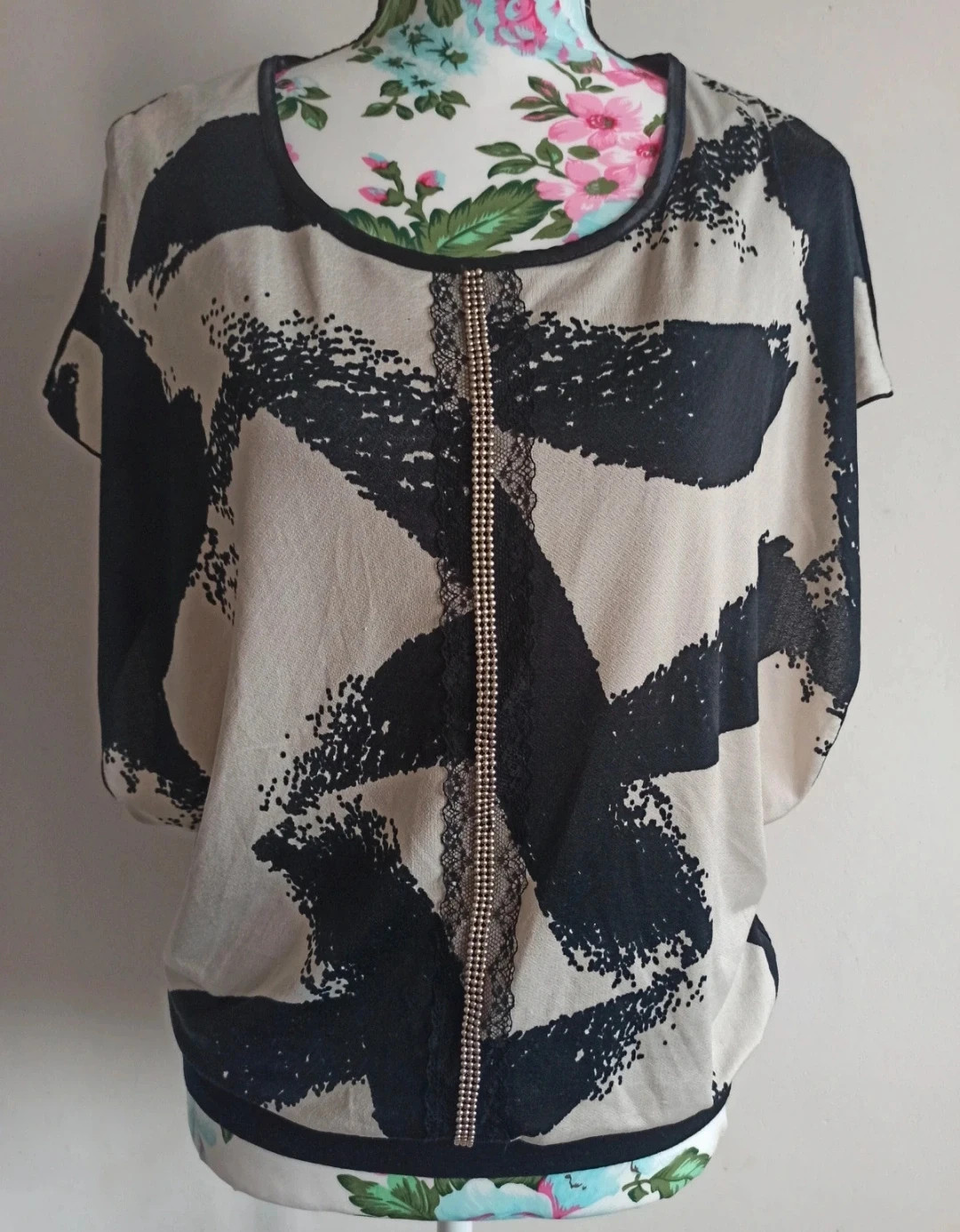 🖤🤍 Magnifique blouse imprimée – Taille estimée 36 – sans étiquette – taille S / 36 / 8 2