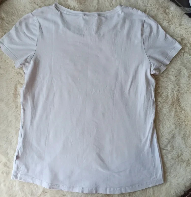 🐆 T-shirt Puma femme XL – Blanc & logo corail/abricot – Puma – taille XL / 42 / 14 5