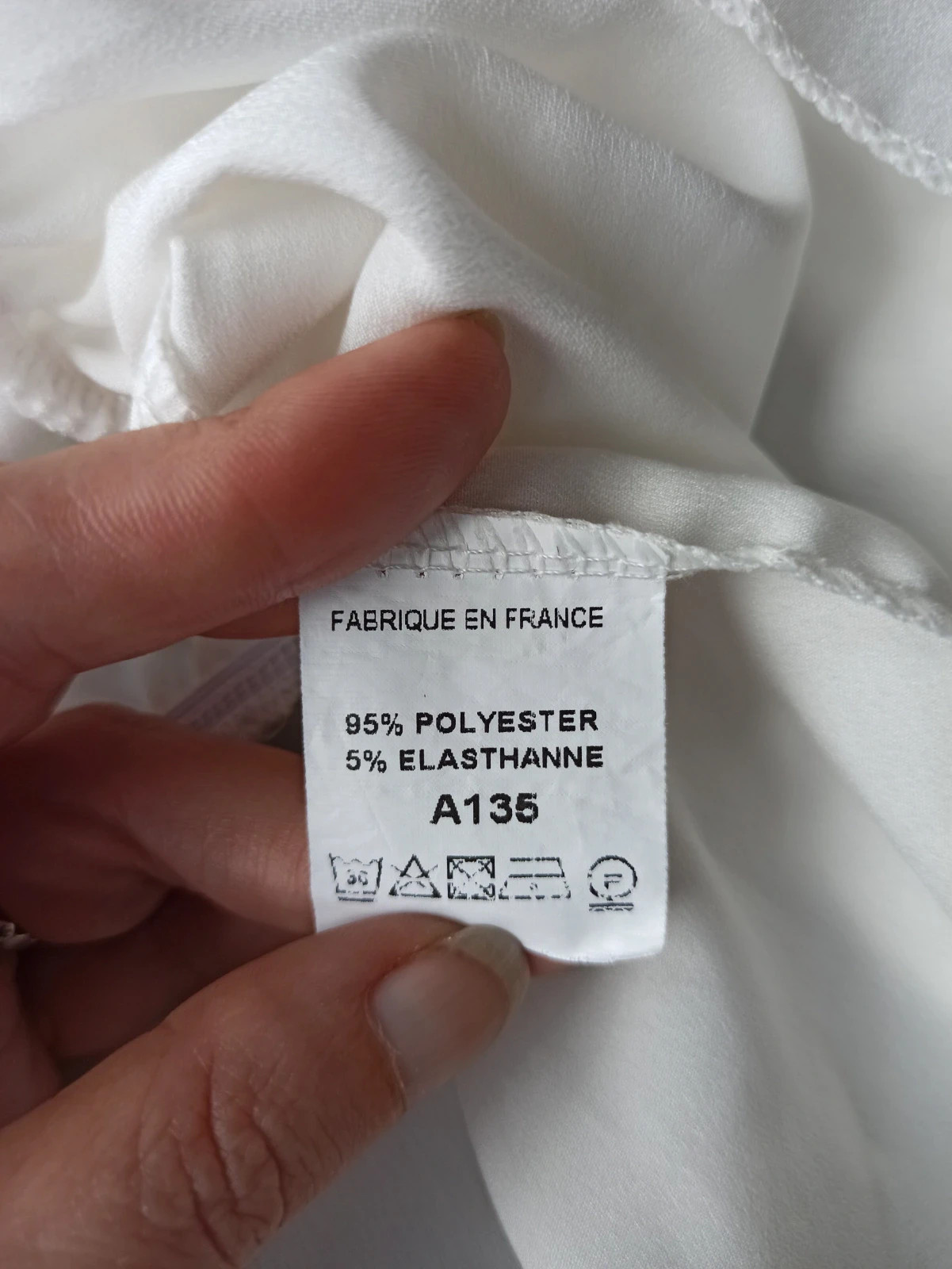 Top blanc satiné manches bouffantes 🎀 coupe cintrée – T.XS/S – sans étiquette – taille XS / 34 / 6 3