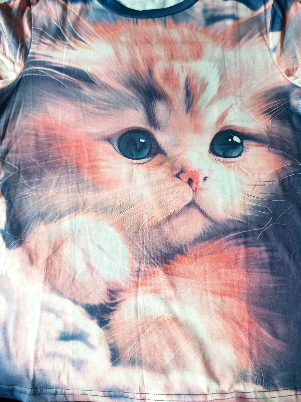 🐱Joli T-shirt imprimé chat – Taille M 🐱 – sans étiquette – taille M / 38 / 10 4