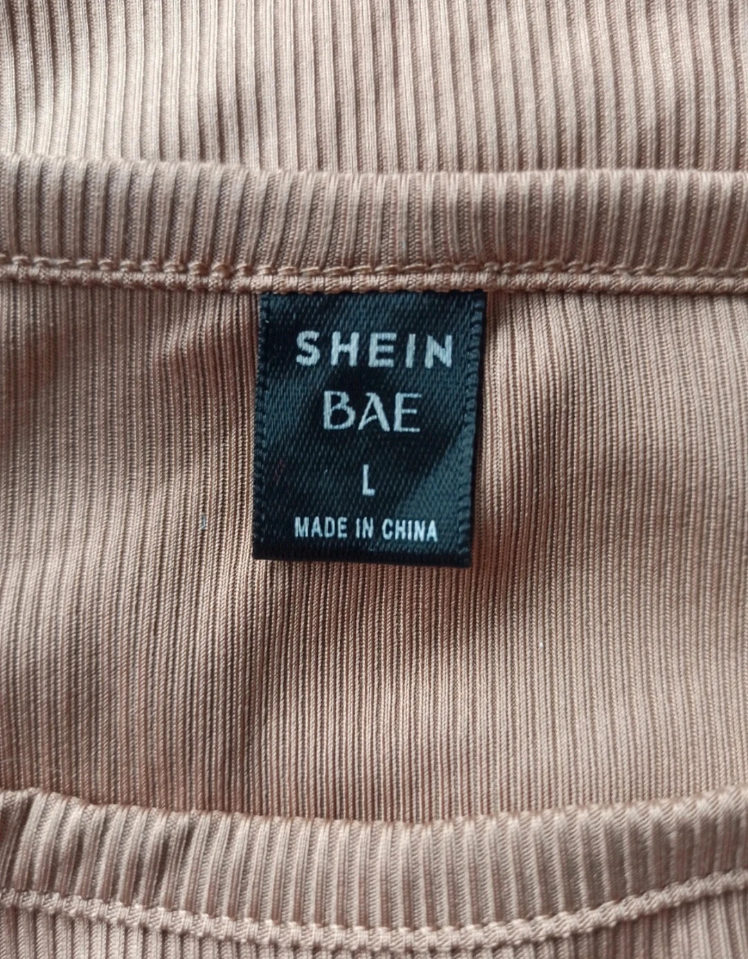 🤎 Haut Shein bae taupe côtelé & Froncé – Taille petit L manches longues – Shein – taille M / 38 / 10 5