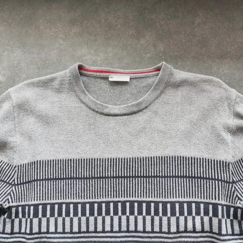 Pull Oxbow homme M gris motif géométrique col rond maille – oxbow – taille M 4