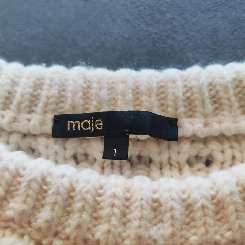 Pull Maje en maille torsadée écru – Maje – taille L 4