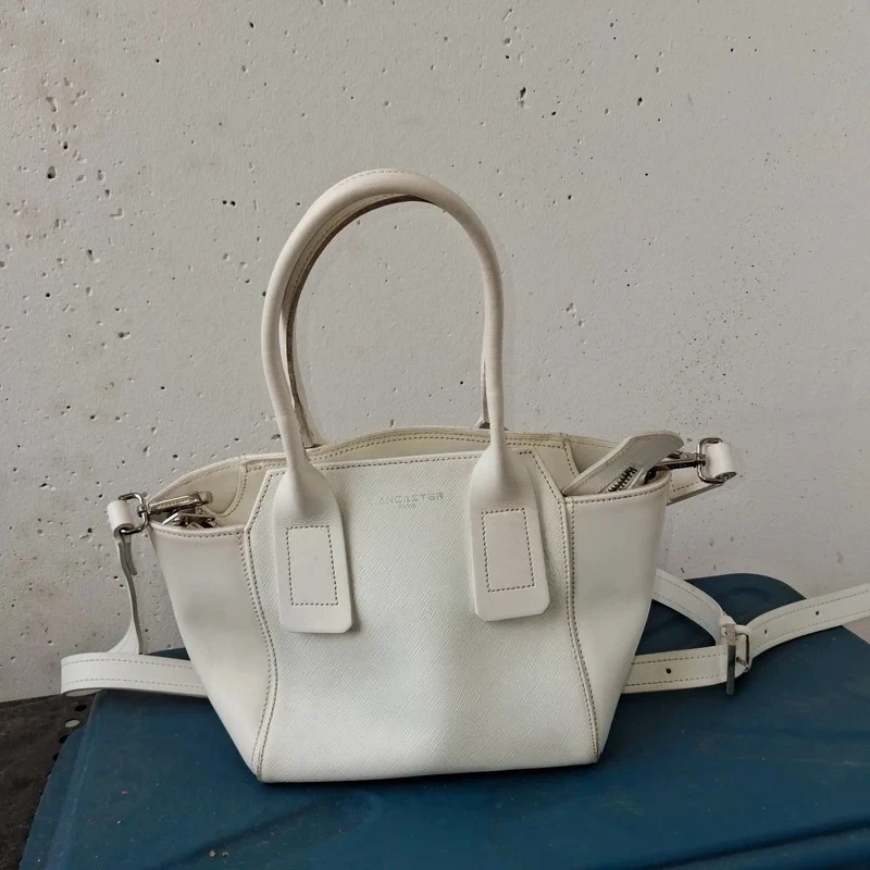 Sac à main Lancaster en cuir blanc