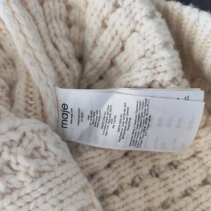 Pull Maje en maille torsadée écru – Maje – taille L 9