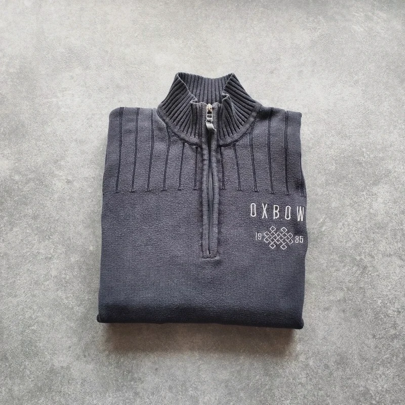 Pull col montant zippé Oxbow gris anthracite