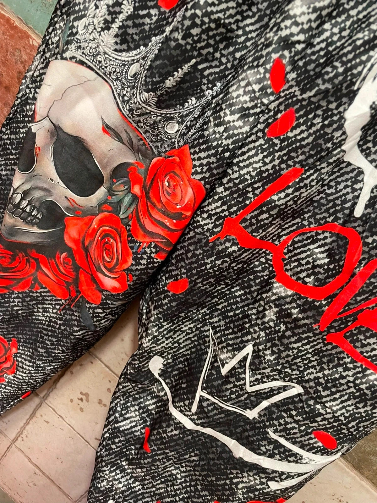 Pantalón estampado /cintura elástica /talla grande – sin marca – taille 4XL / 48 / 20 2