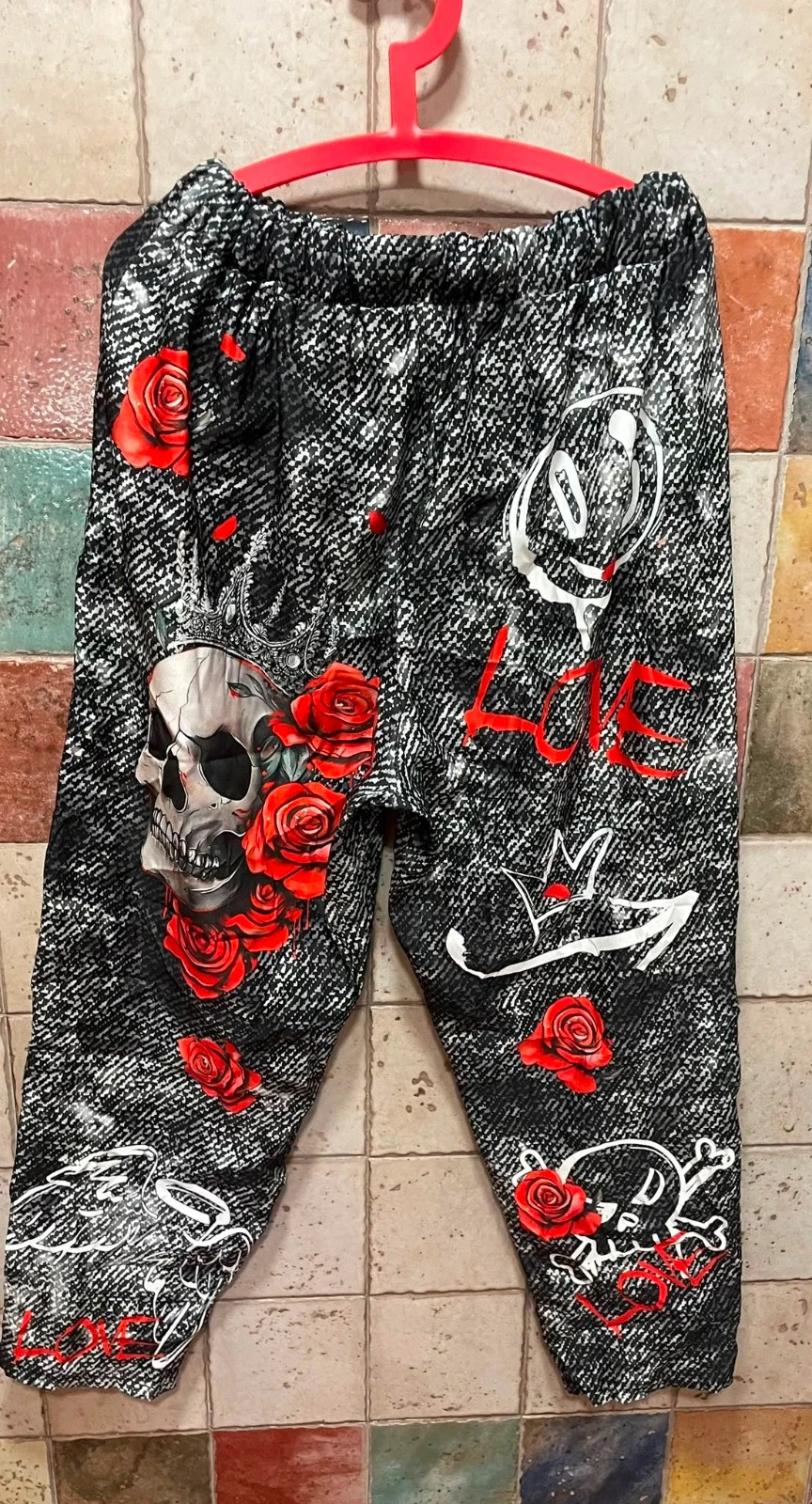 Pantalón estampado /cintura elástica /talla grande – sin marca – taille 4XL / 48 / 20 3