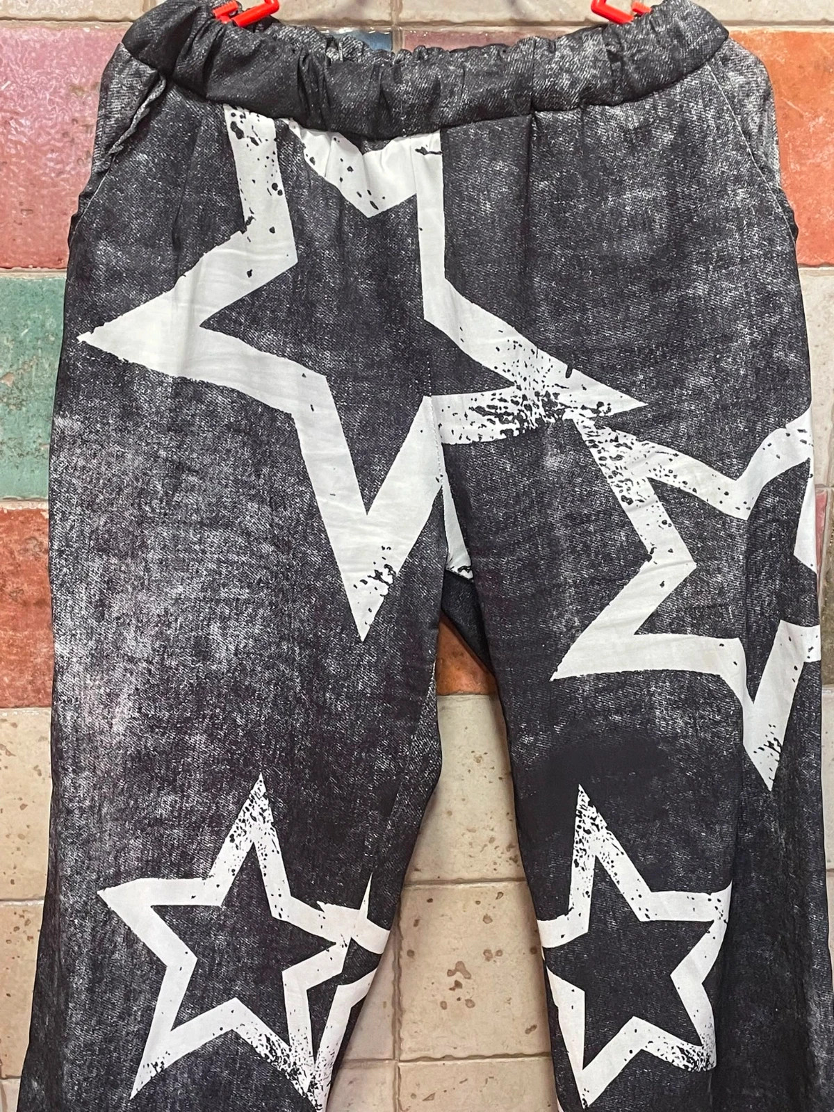 Pantalón estampado de estrellas /cintura elástica /talla grande. – sin marca – taille XXL / 44 / 16