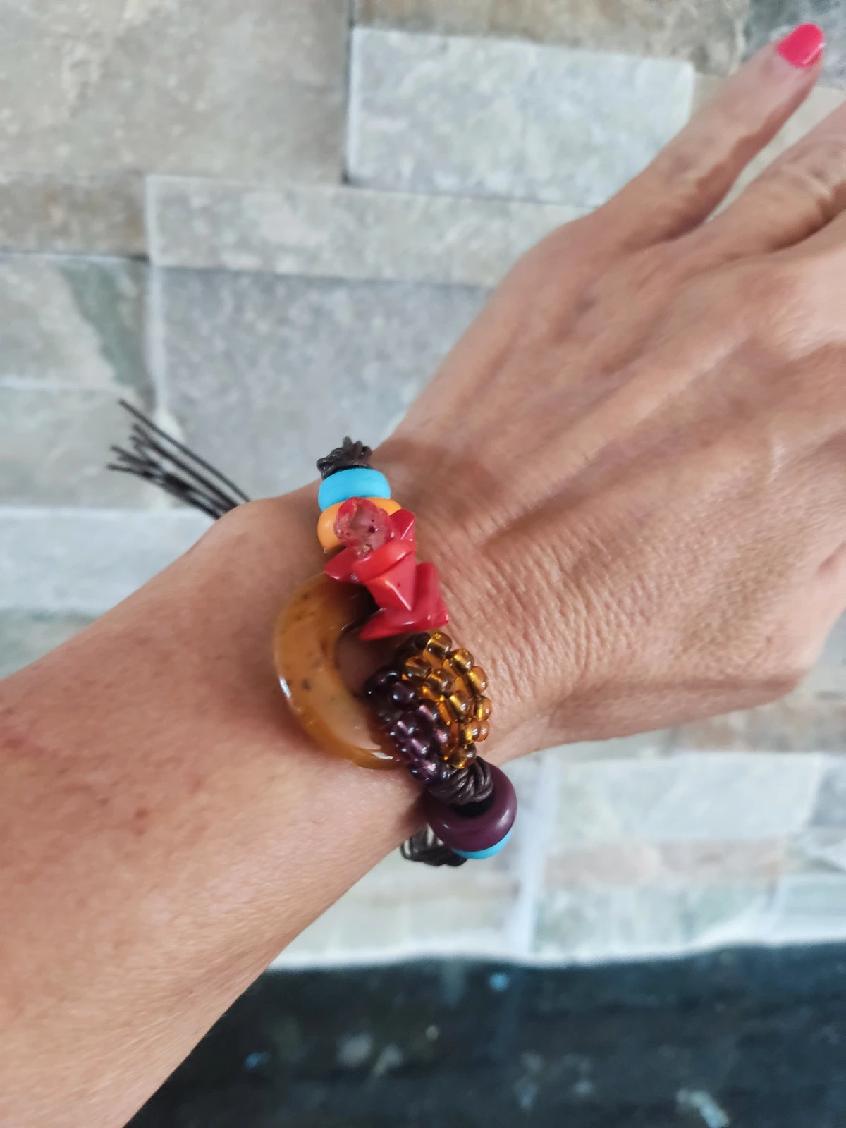 🎁Original pulsera de estilo boho chic con abalorios multicolor