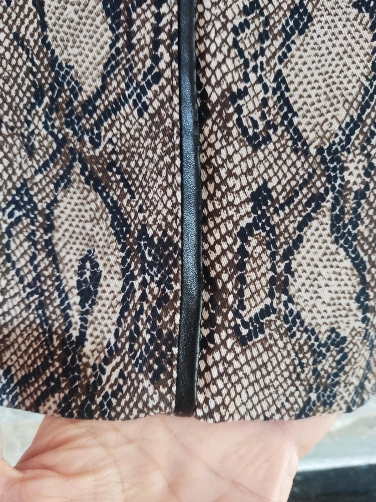 🎁Falda de algodón con estampado animal print en tonos beige y negro – Festa – taille M / 38 / 10 4