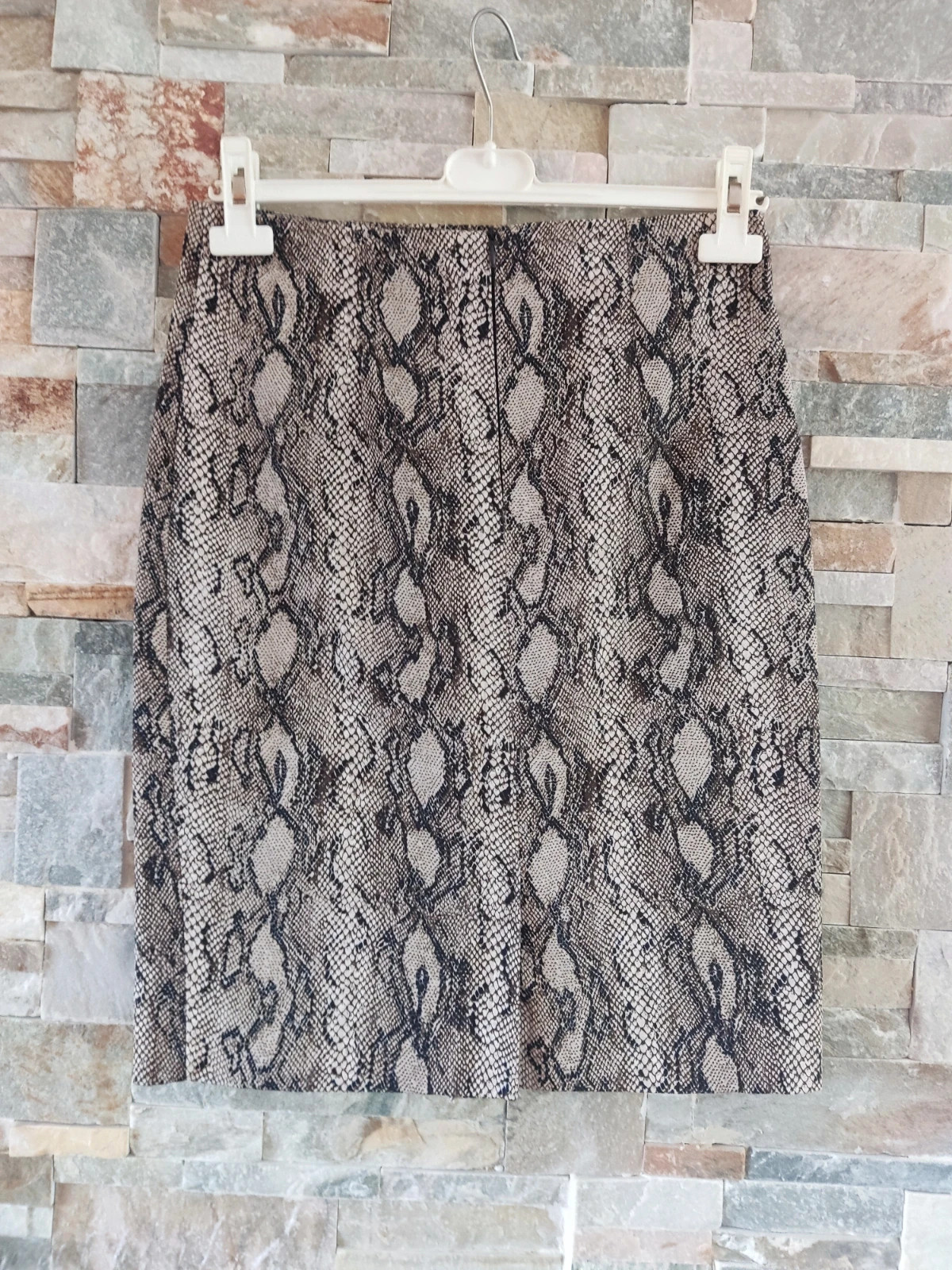 🎁Falda de algodón con estampado animal print en tonos beige y negro – Festa – taille M / 38 / 10 5