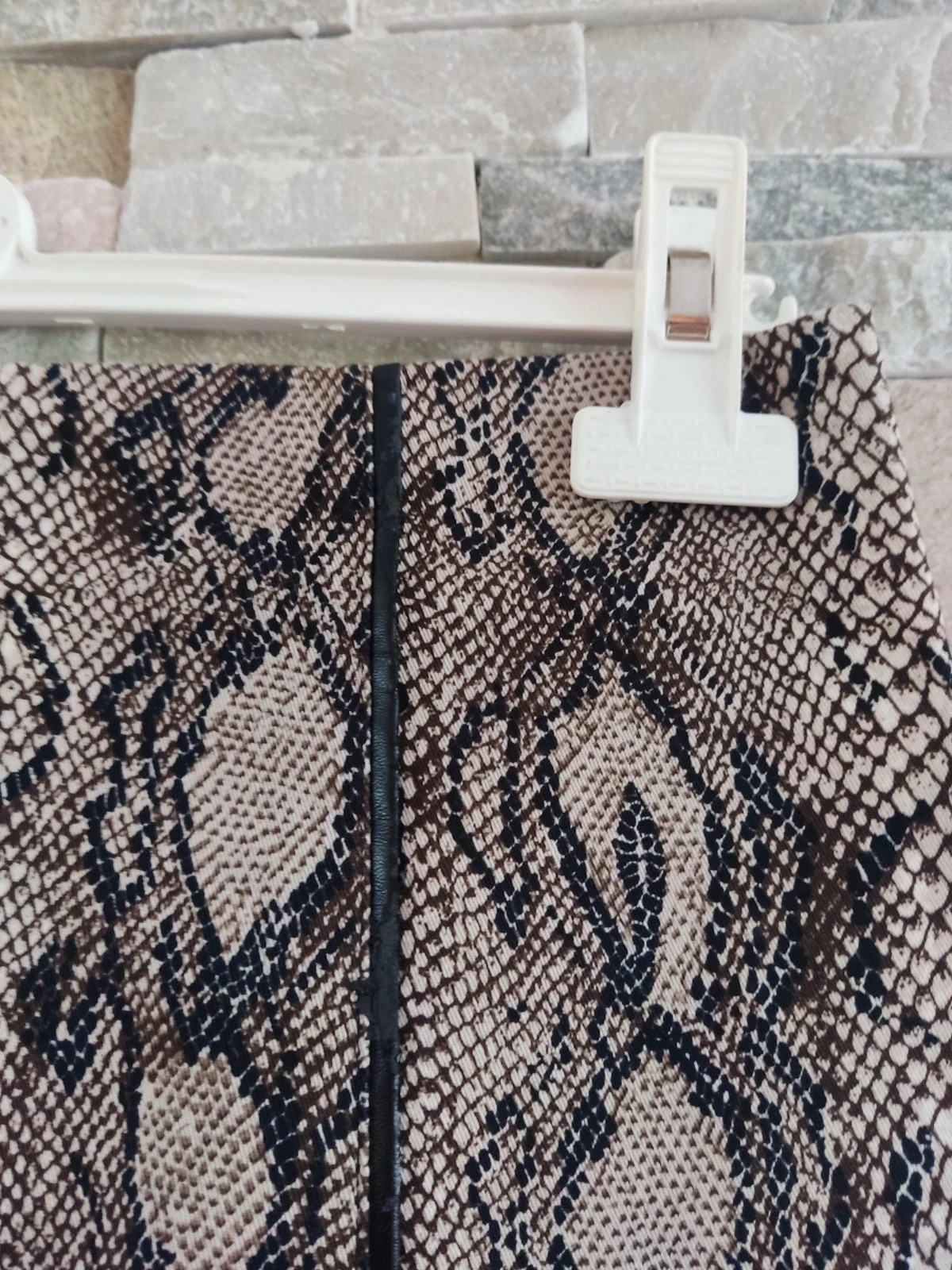 🎁Falda de algodón con estampado animal print en tonos beige y negro – Festa – taille M / 38 / 10 3