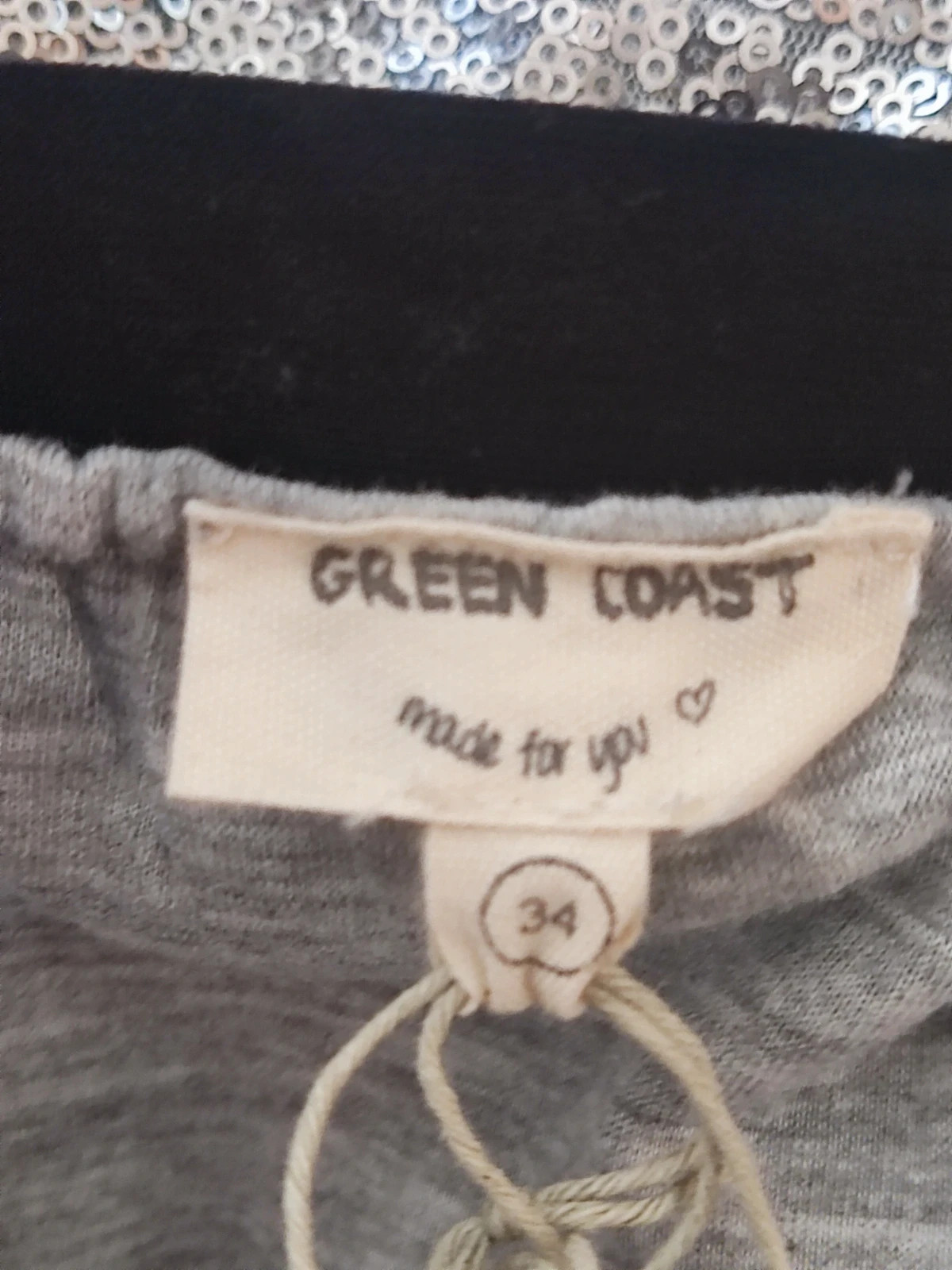 🎁 Minifalda vintage de lentejuelas plateadas talla XS – Green Coast – taille XS / 34 / 6 5