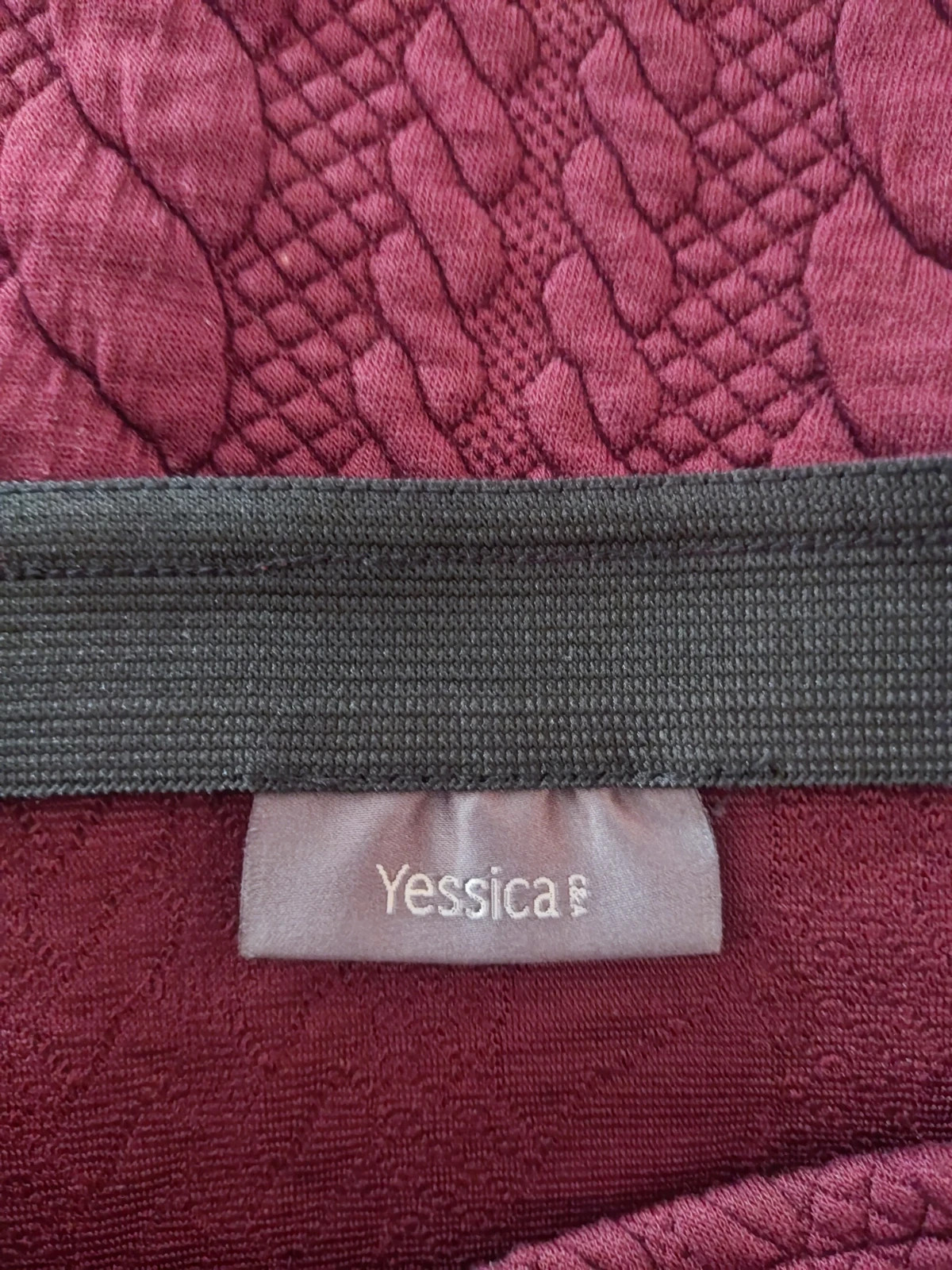 🎁Falda de punto granate con nudos en relieve – Yessica – taille L / 40 / 12 4