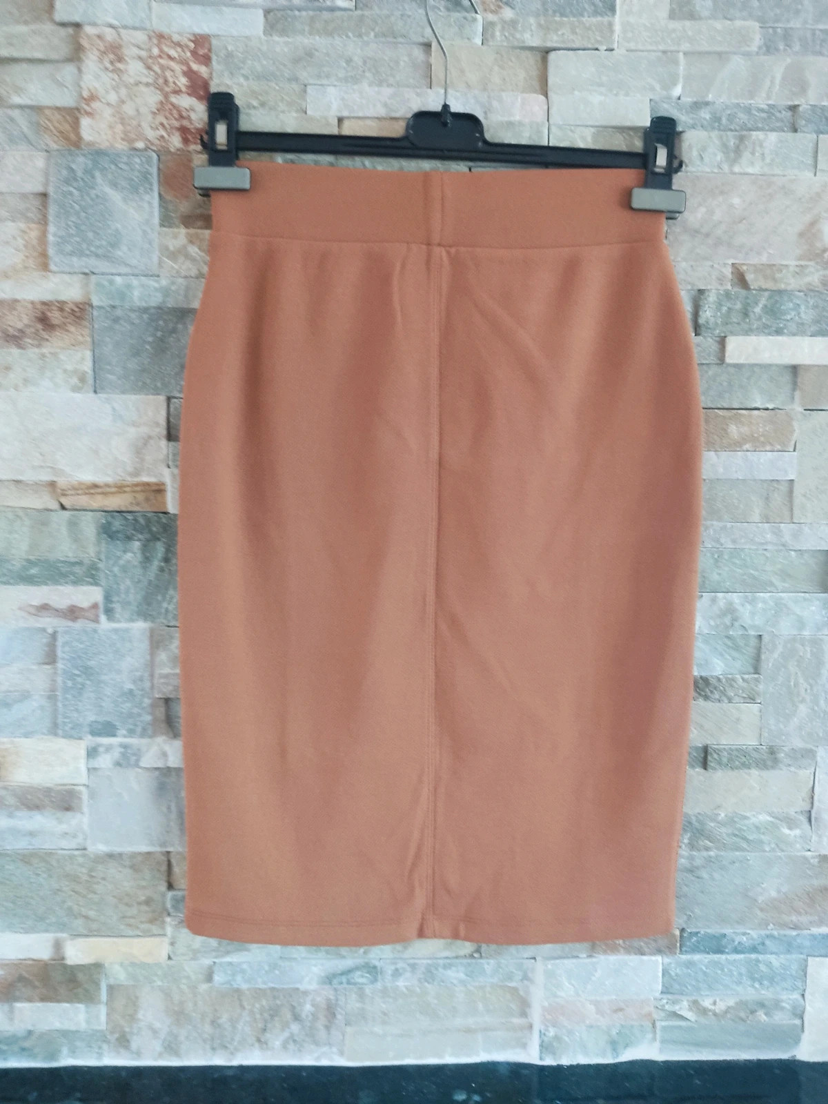 🎁Falda entallada de punto suave tono camel – Yessica – taille S / 36 / 8 4