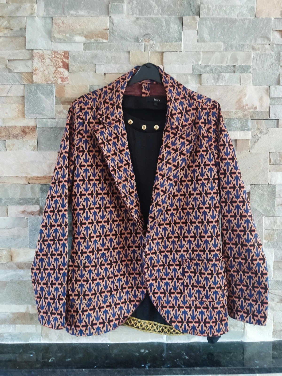 🎁Blazer de punto con original estampado multicolor