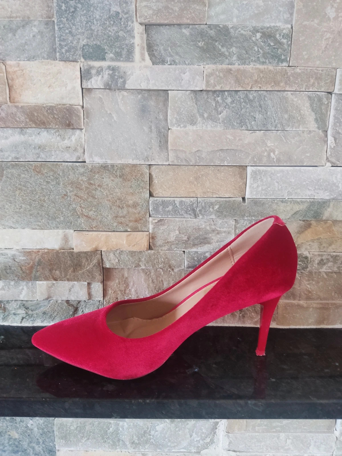 🎁Elegantes zapatos de salón de terciopelo rojo – Top Queens – taille 38 2