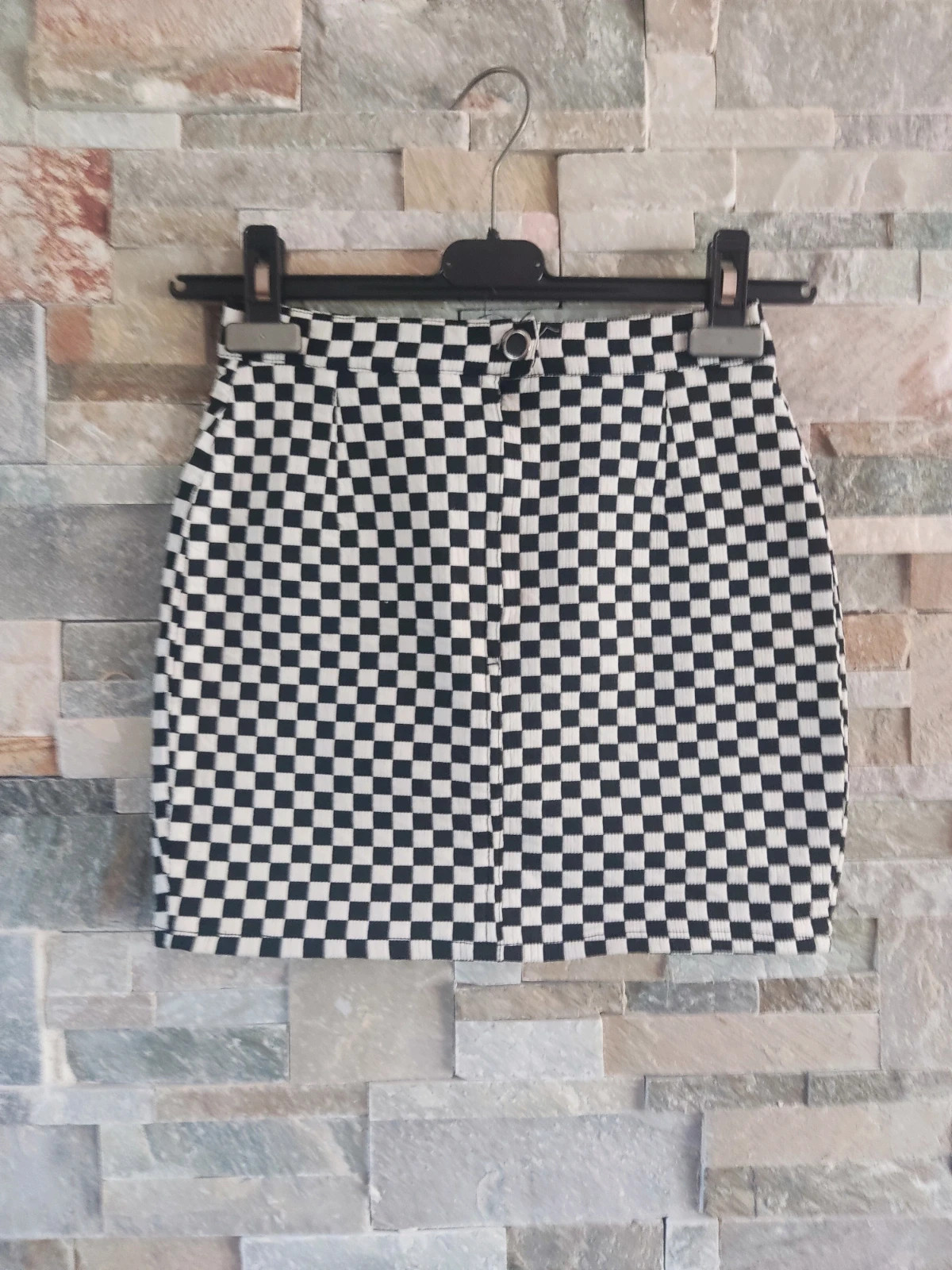 🎁 Minifalda cuadritos negros y blancos tipo ajedrez