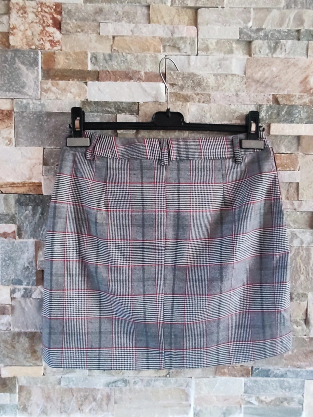 🎁 Minifalda de cuadritos con cinta multicolor con brillos estilo tartán – Le Lis – taille M / 38 / 10 5