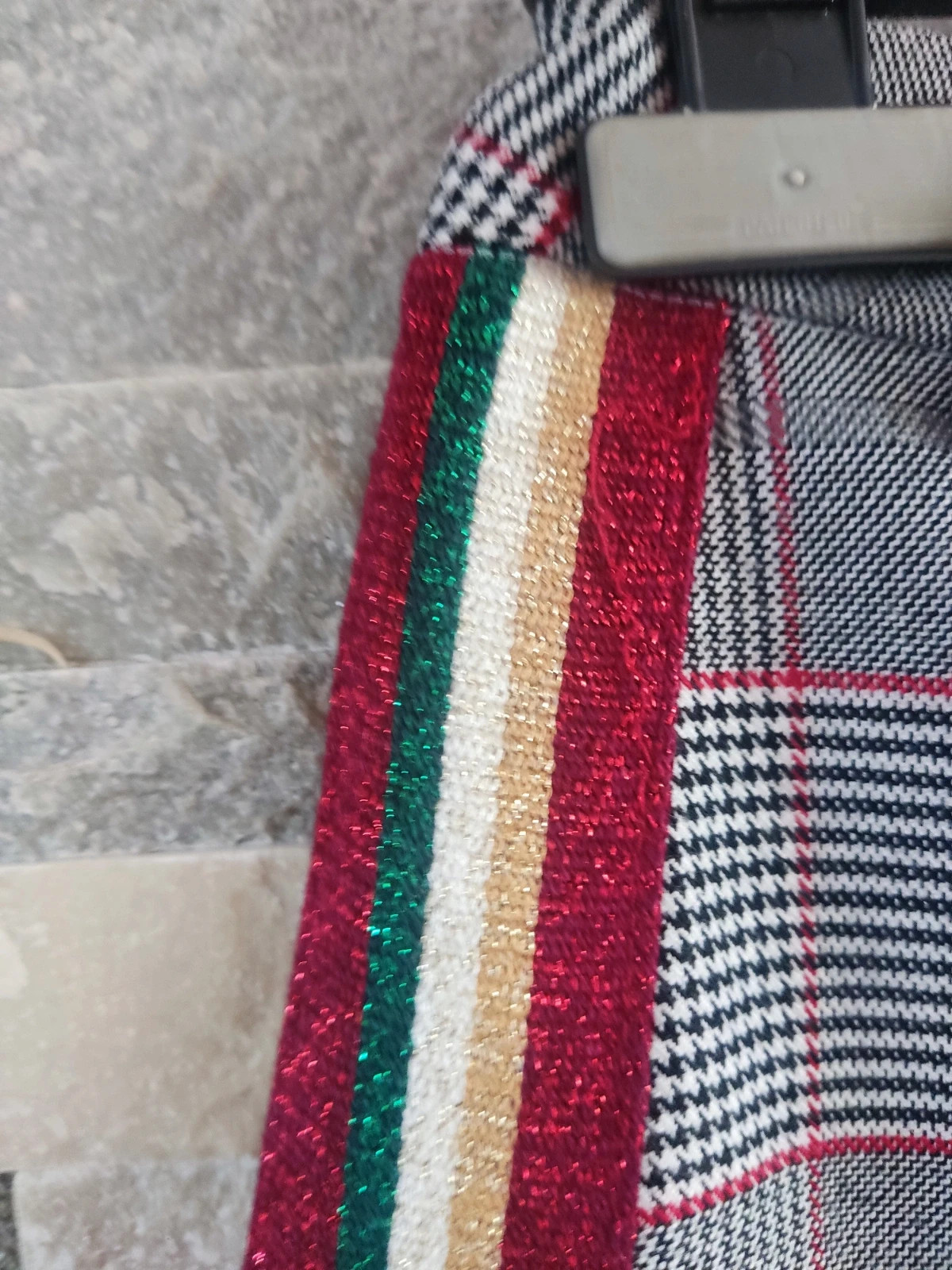 🎁 Minifalda de cuadritos con cinta multicolor con brillos estilo tartán – Le Lis – taille M / 38 / 10 2