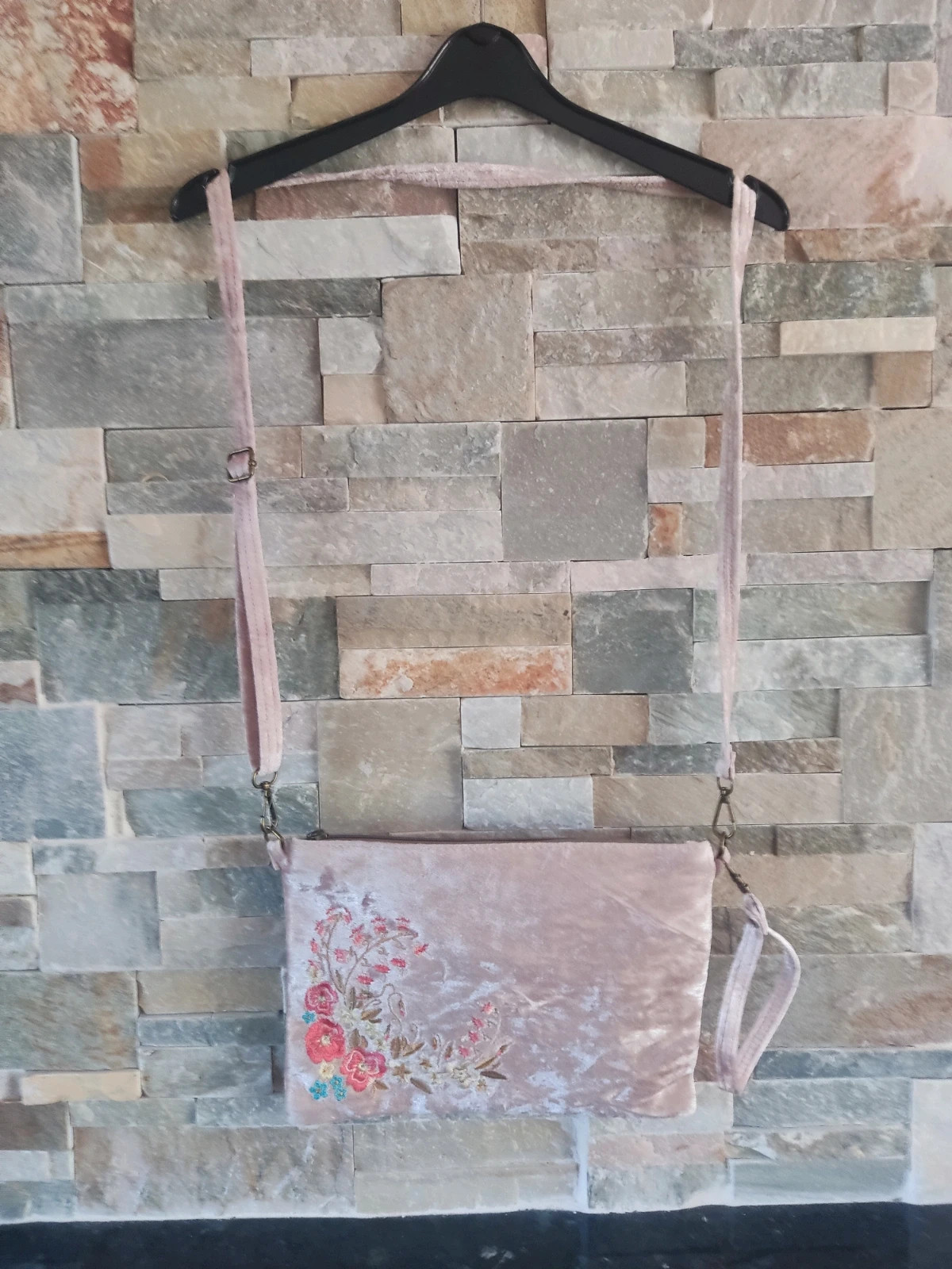🎁 Bonito bolso de terciopelo rosa con bolso de terciopelo rosa con bordados florales – Sweet candy 2
