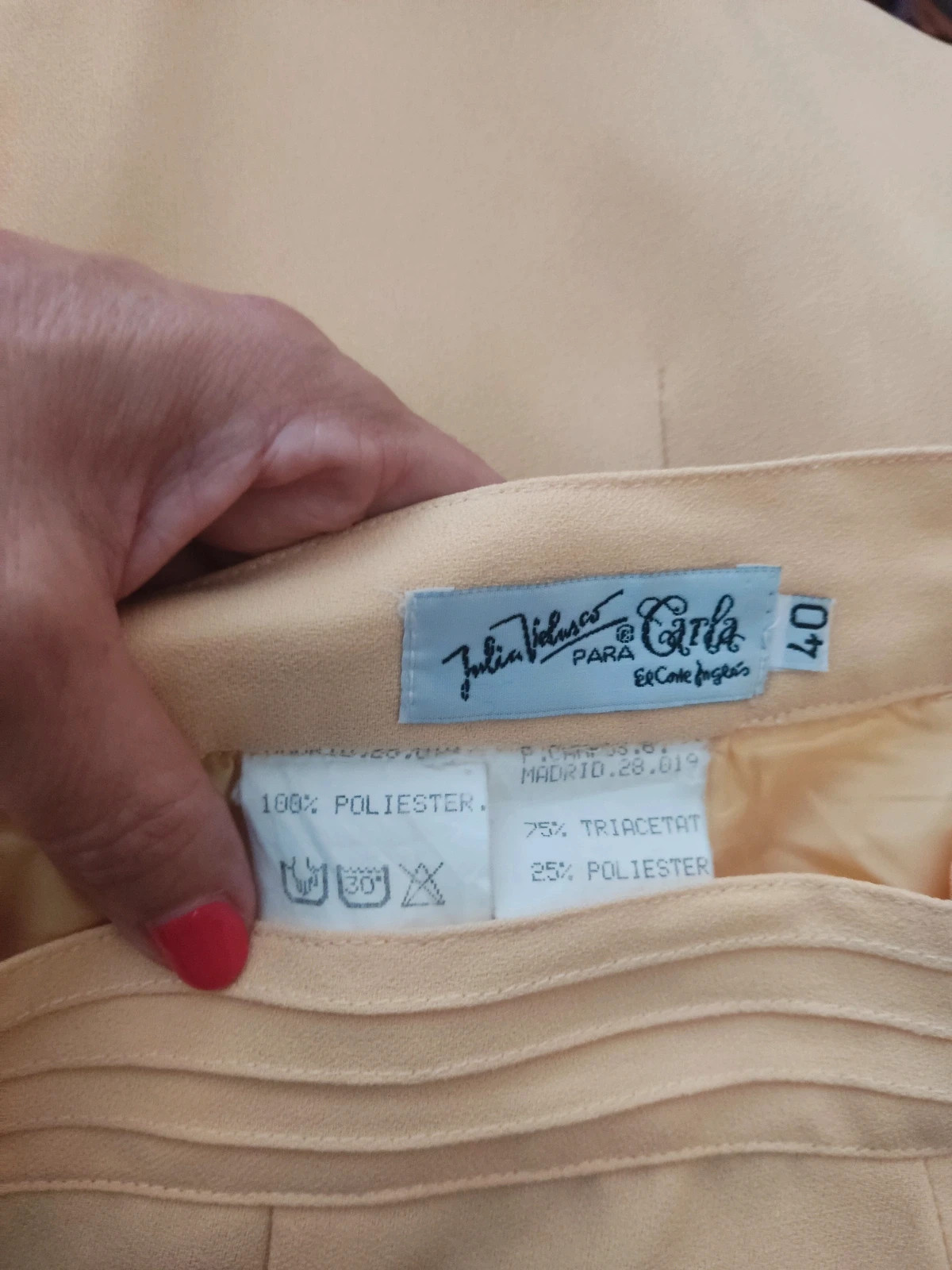 🎁Falda entallada amarillo suave con pliegues en cintura – El Corte Inglés – taille M / 38 / 10 4
