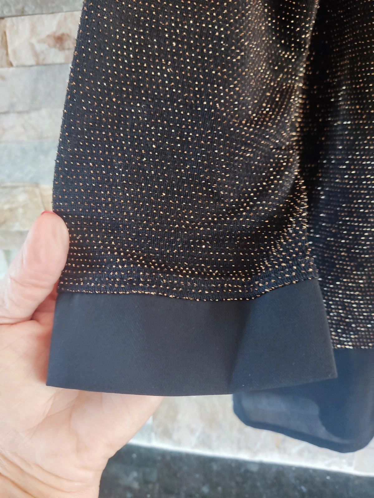 🎁Blusa de punto lurex negro con brillos dorados – Festa – taille M / 38 / 10 5