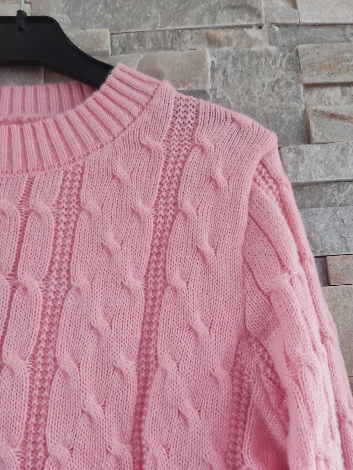 🎁Divino jersey de punto rosa con diferentes tipos de puntos – taille L / 40 / 12 2