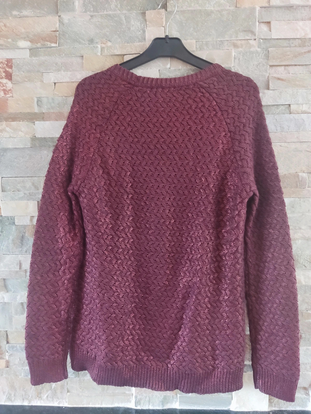 🎁 Jerseyde punto de algodón morado con brillos con punto cruzado – Fórmula Joven – taille L / 40 / 12 5