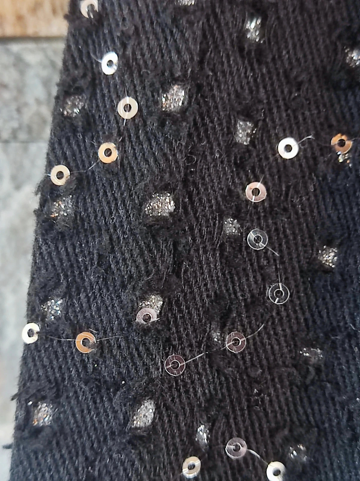 🎁 Exclusivo pantalón negro con lentejuelas plateadas, de See See Paris – See See – taille M / 38 / 10 4