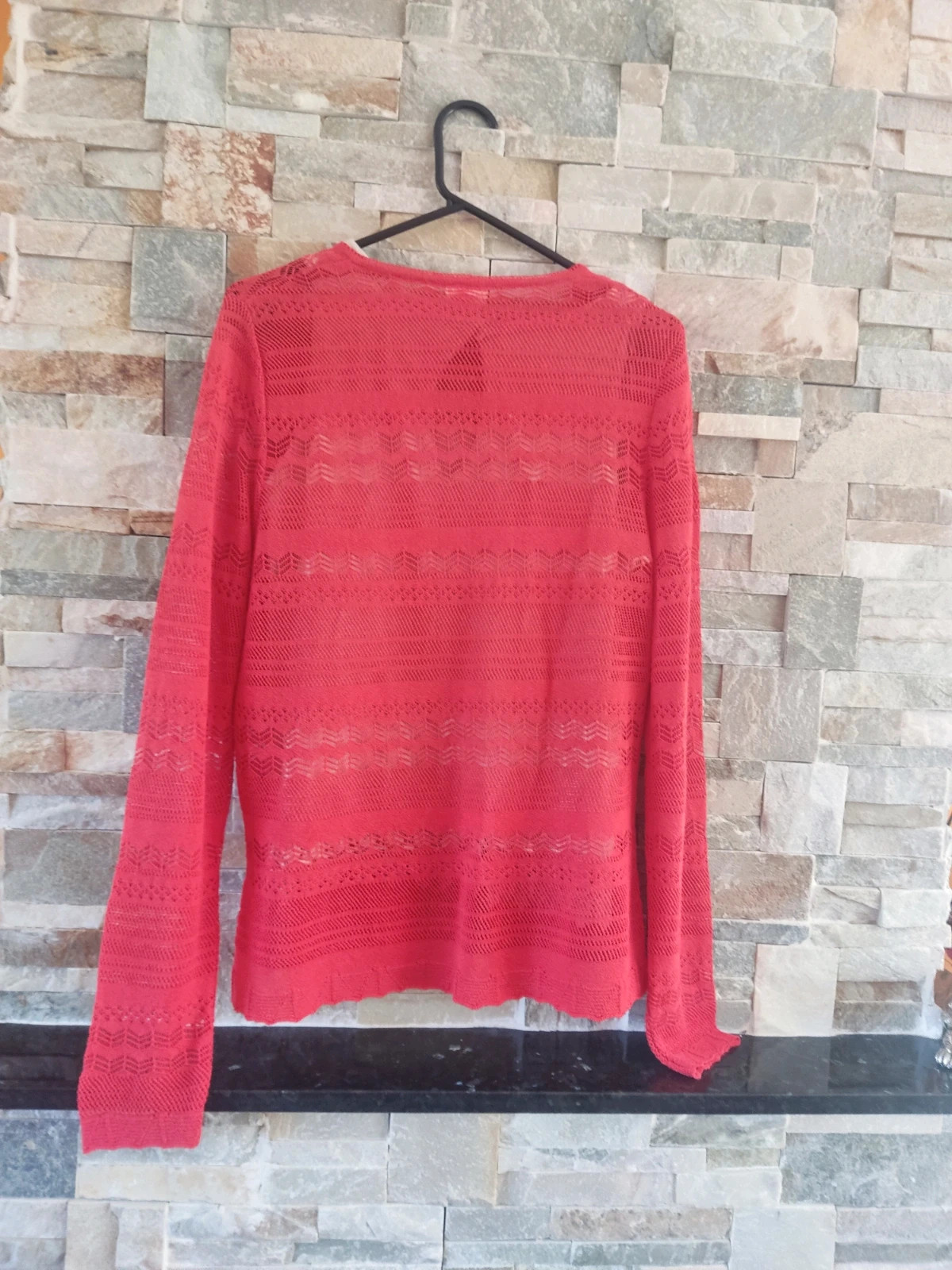 🎁Rebeca roja de punto fino calado – Lucia – taille L / 40 / 12 4