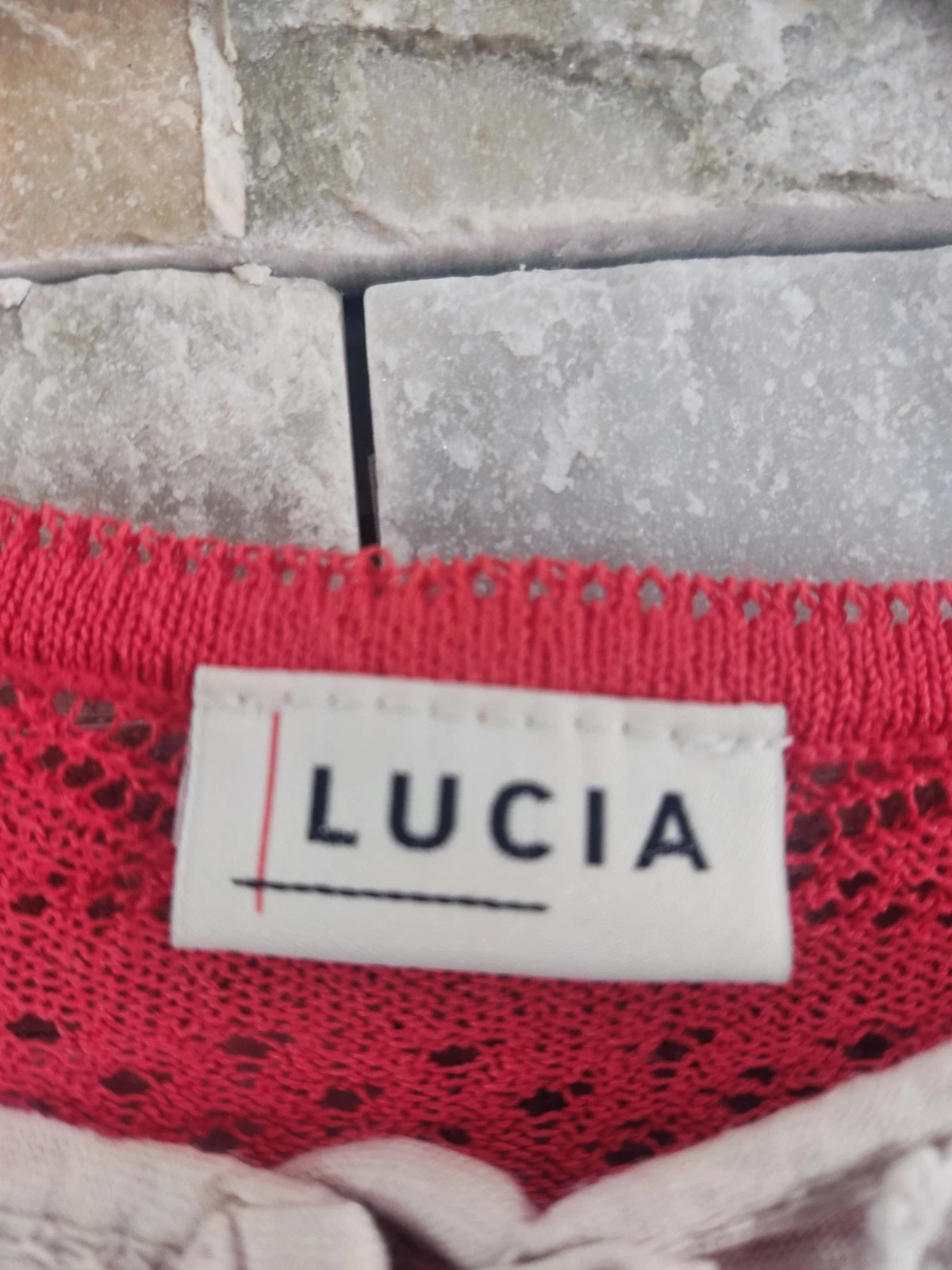 🎁Rebeca roja de punto fino calado – Lucia – taille L / 40 / 12 5