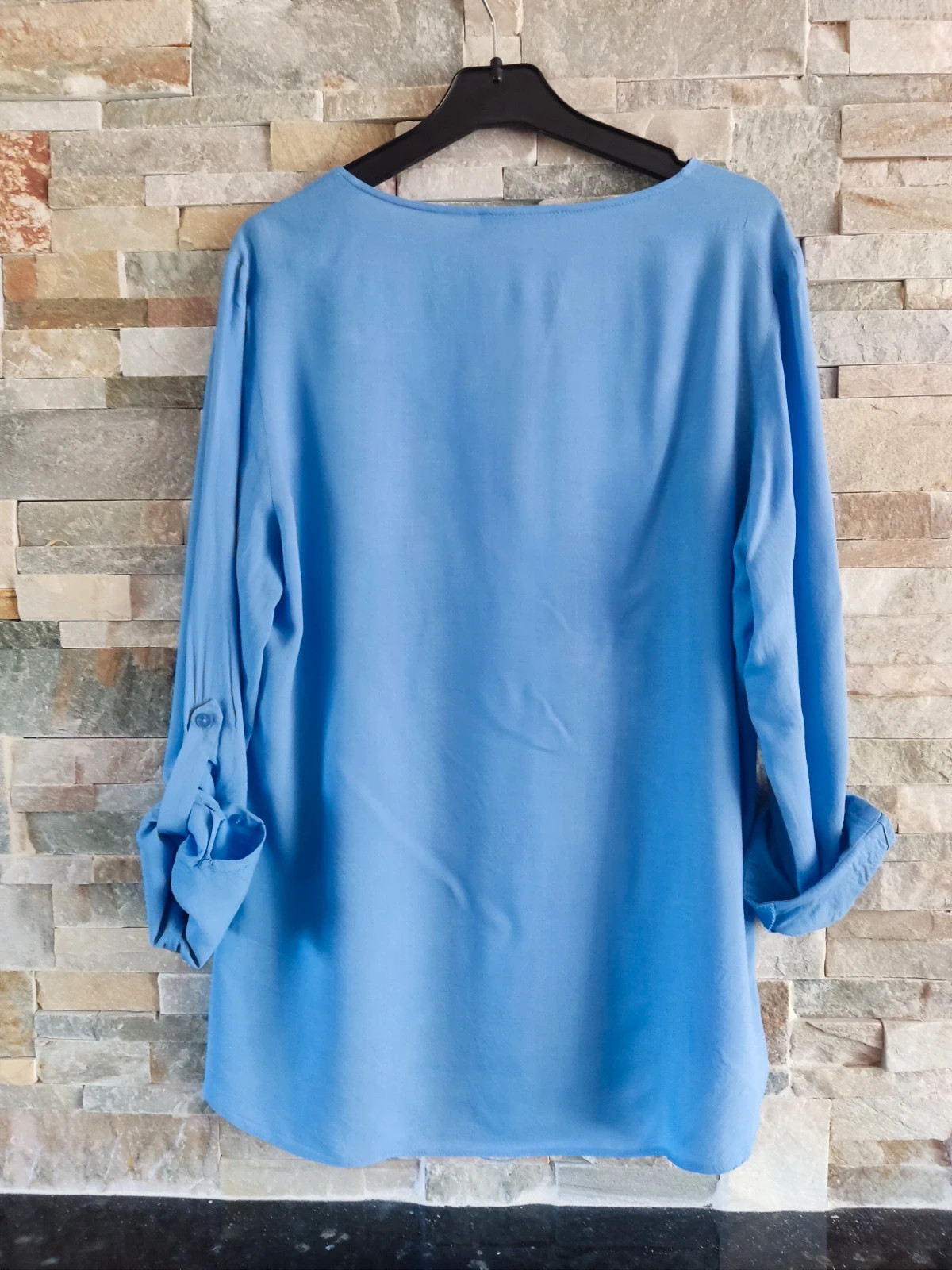 🎁Blusa azul con mangas regulables – Atmosphere – taille L / 40 / 12 4
