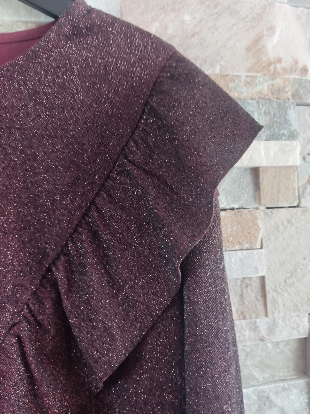 🎁 Jersey fino de lurex tonos morado con brillos – Promod – taille XL / 42 / 14 2