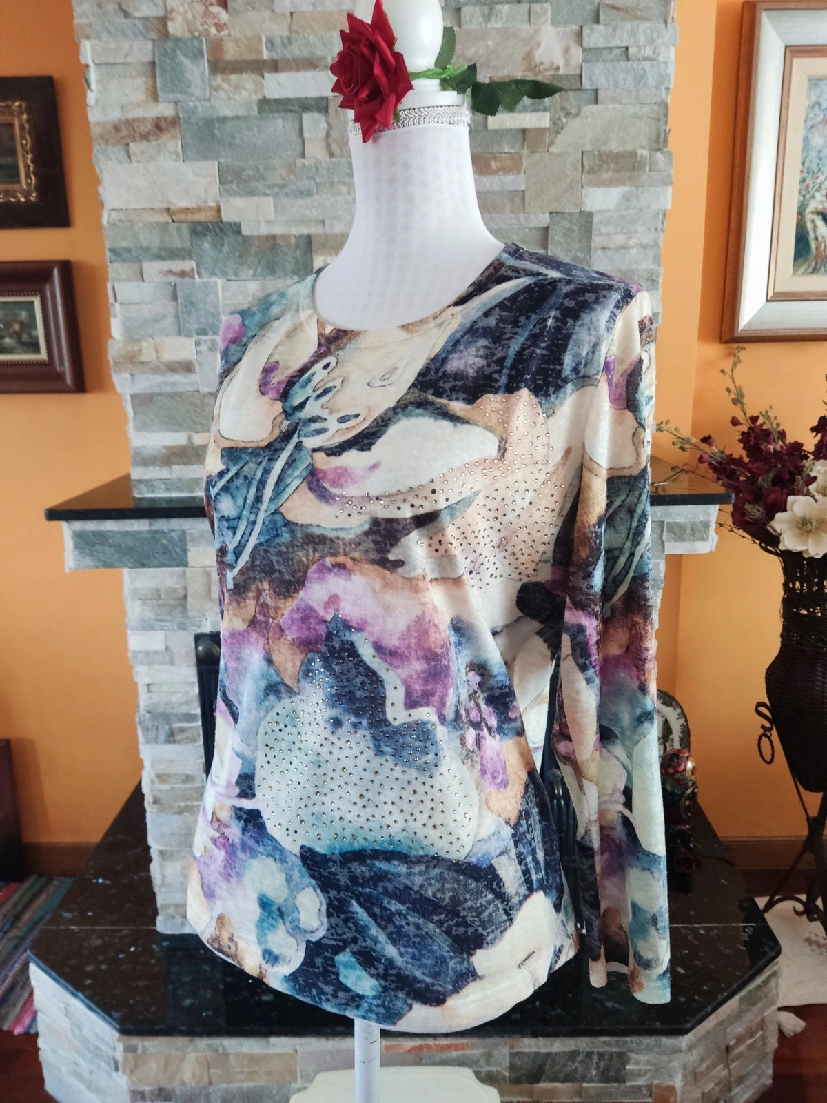 🎁 Camiseta estampada con brillantitos – mem – taille XL / 42 / 14 2