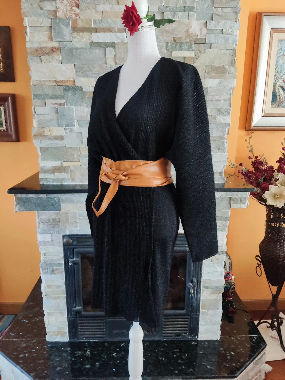 🎁 Vestido plisado negro con brillos – H&M – taille 9XL / 58 / 30 4