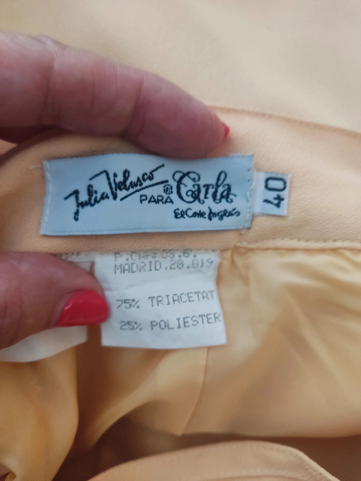 🎁Falda entallada amarillo suave con pliegues en la cintura – El Corte Inglés – taille M / 38 / 10 4