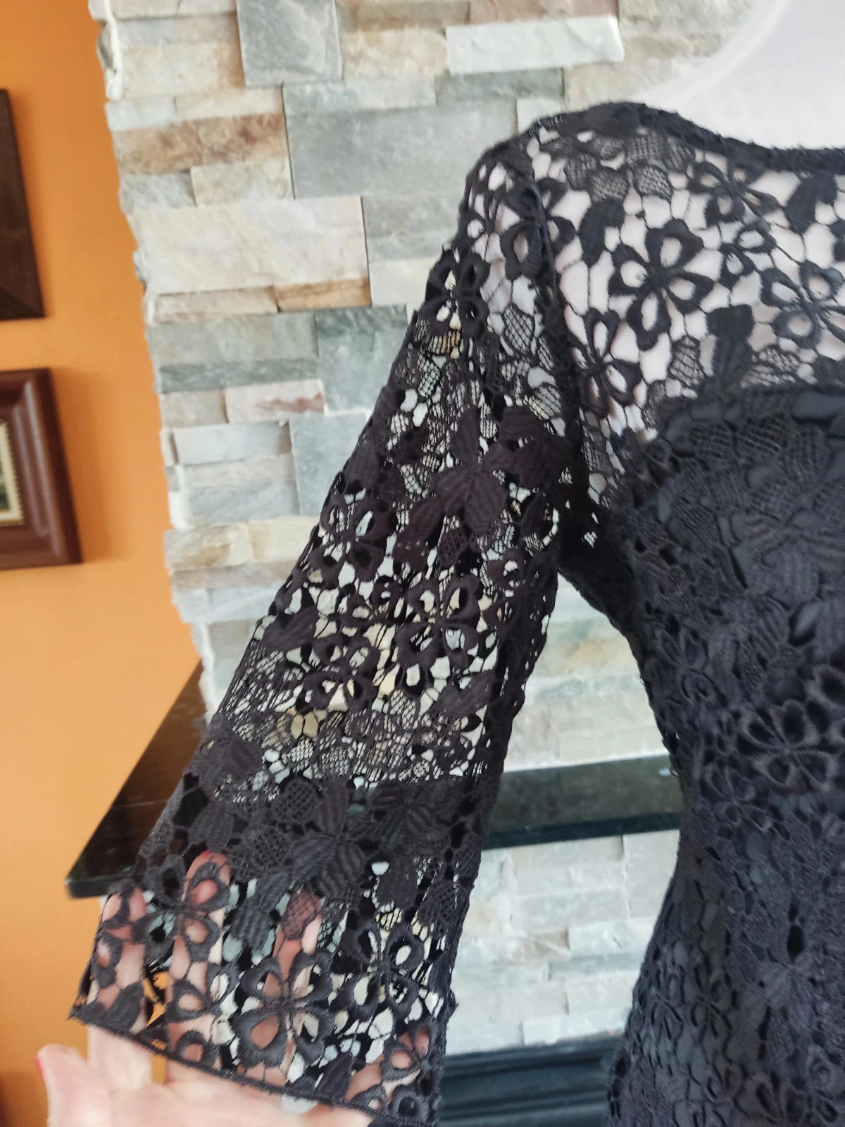 🔥 Elegante vestido de crochet fino gris, de Steps everyday chic – Steps Everyday Chic – taille L / 40 / 12 4