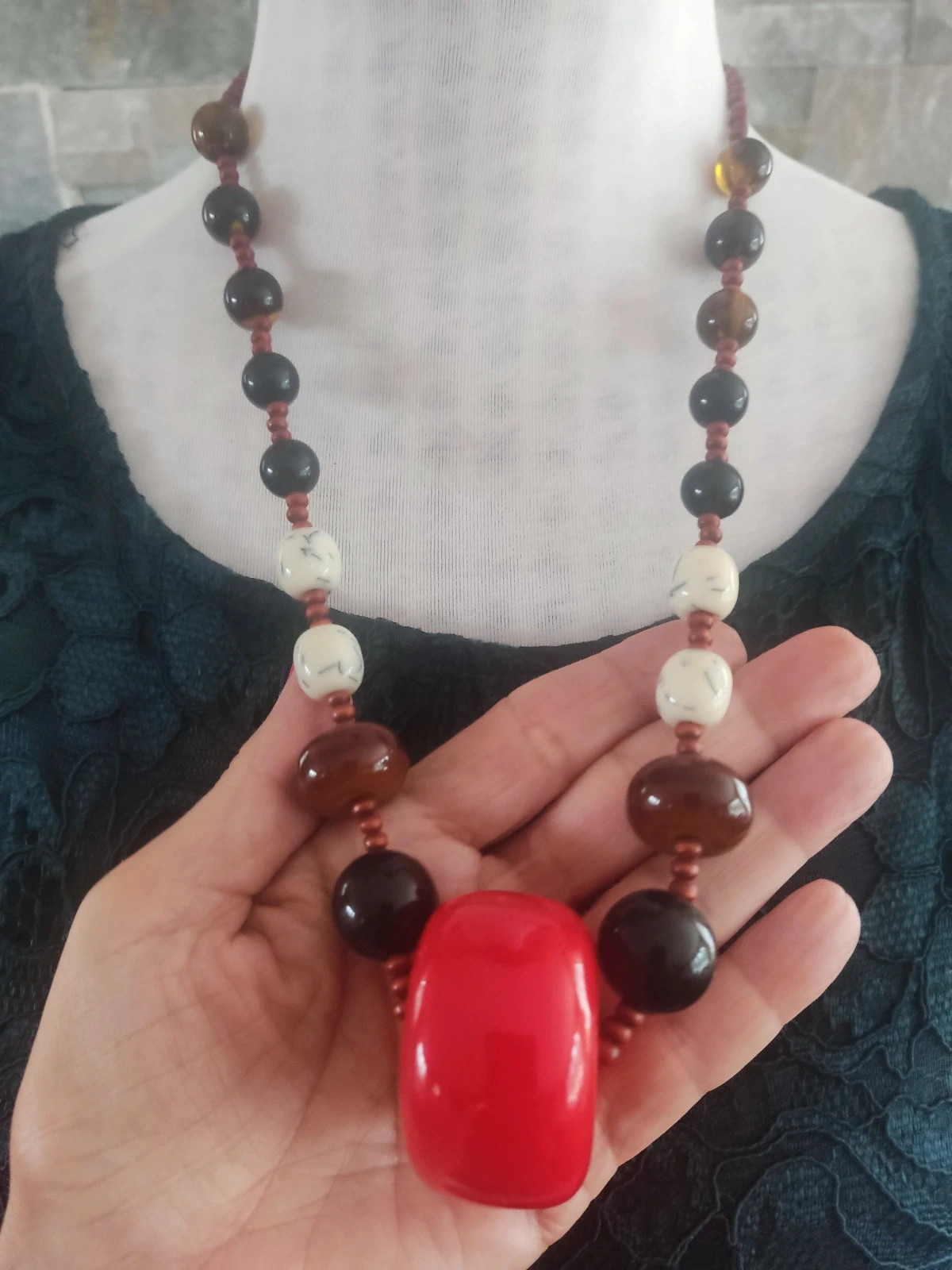 🔥Original collar con bolas de diferentes tamaños y tonos 2