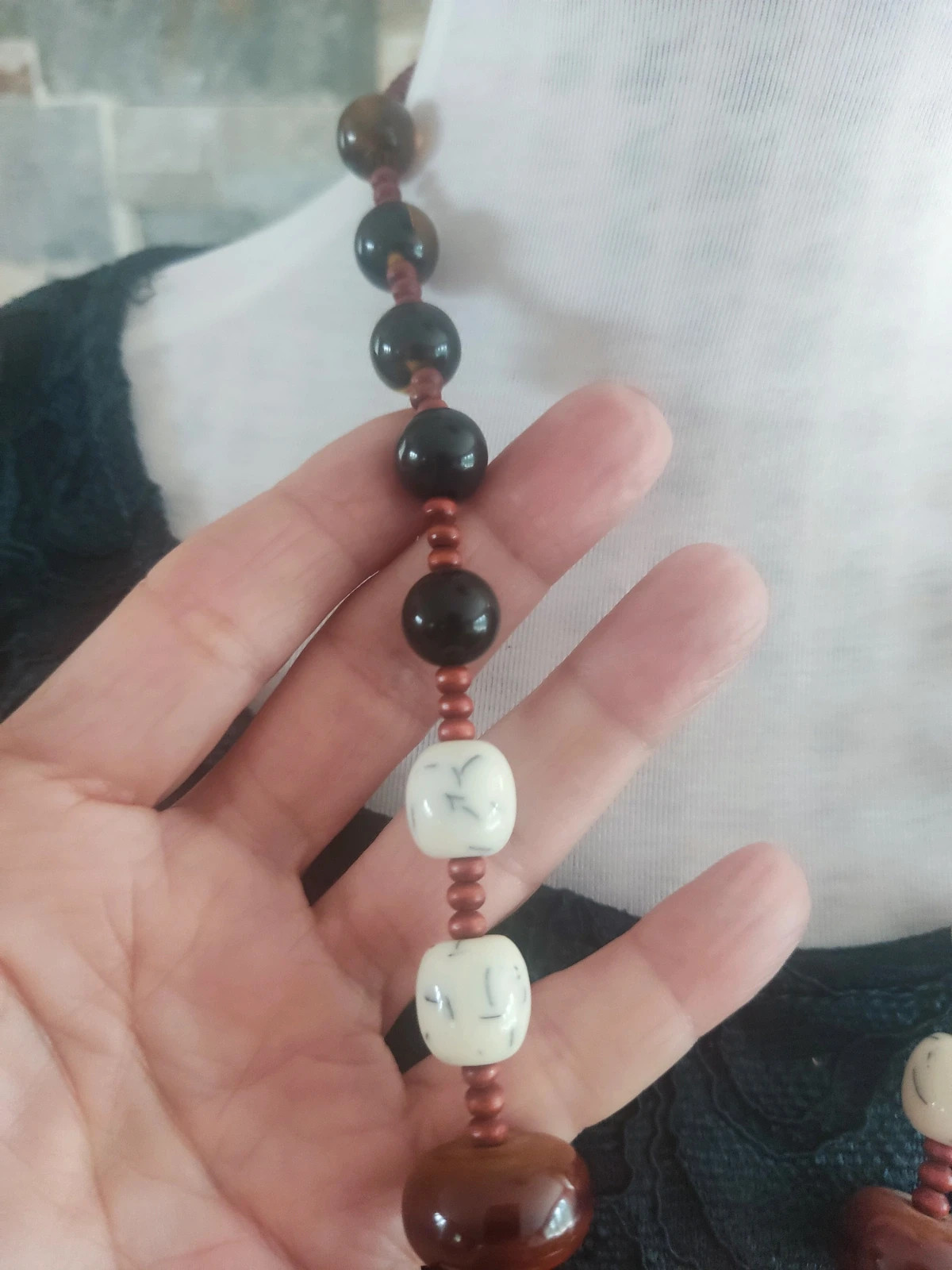 🔥Original collar con bolas de diferentes tamaños y tonos 3