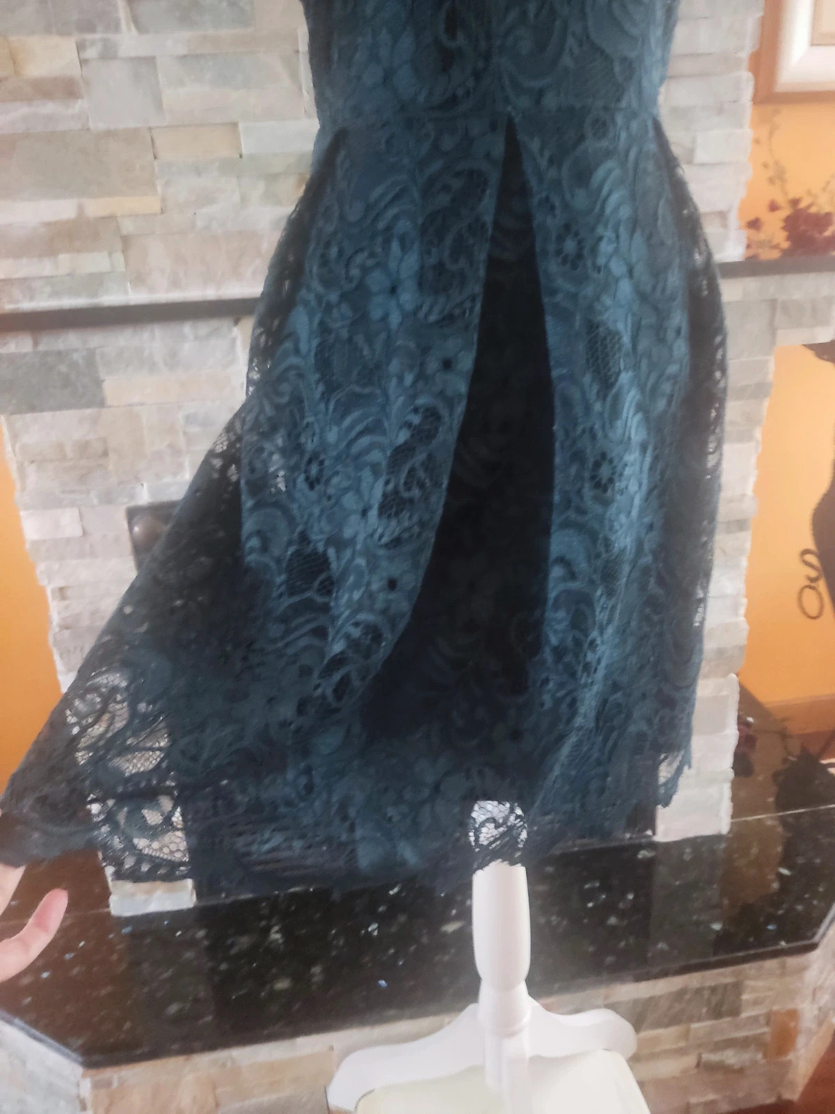 🔥 Elegante vestido de blonda azul marino con vuelo, de Mariella Rosati – MARIELLA ROSATI – taille XXL / 44 / 16 4