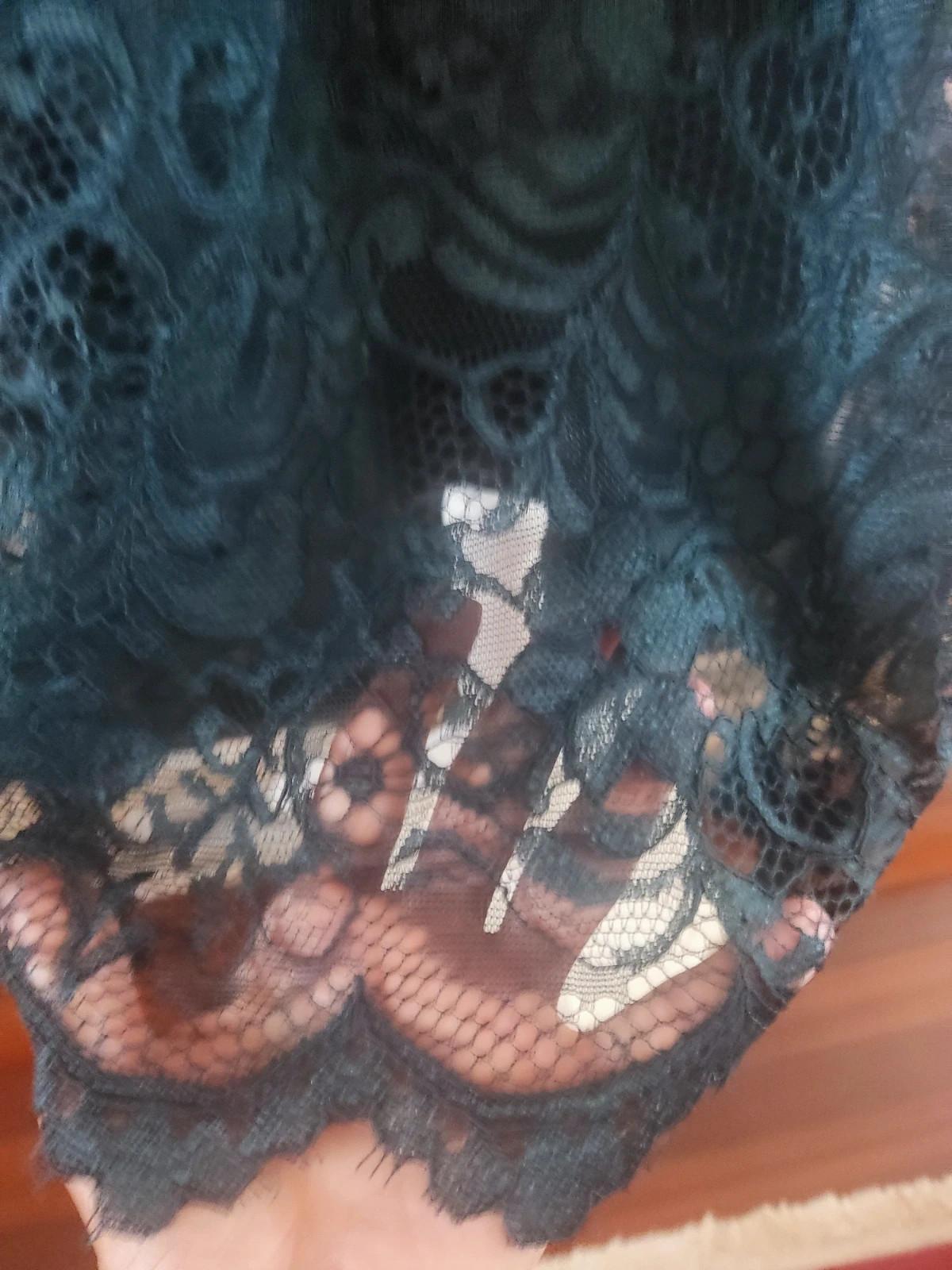 🔥 Elegante vestido de blonda azul marino con vuelo, de Mariella Rosati – MARIELLA ROSATI – taille XXL / 44 / 16 5