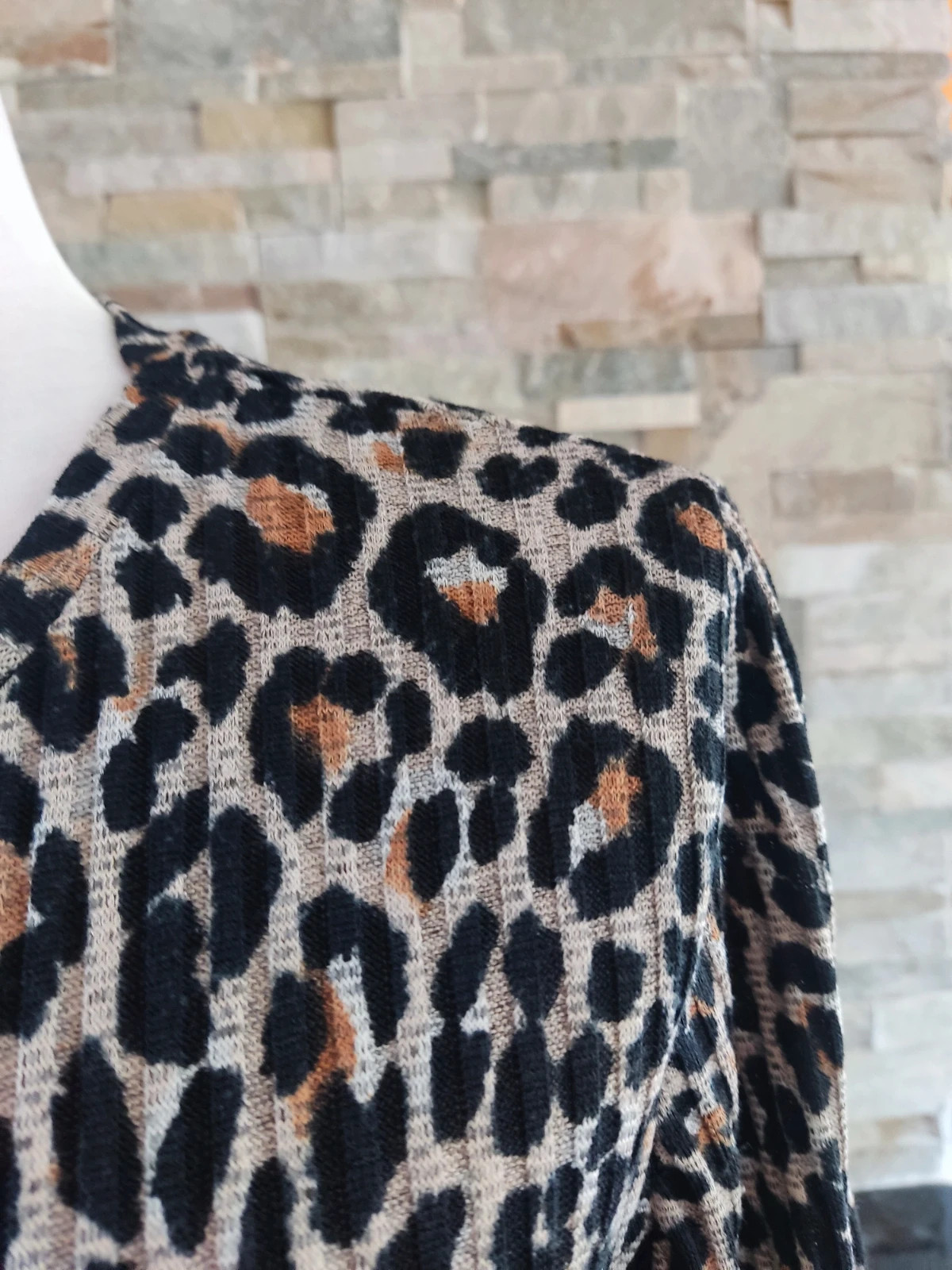 🔥Ideal mini vestido de punto estampado animal print – Vintage – taille L / 40 / 12 3