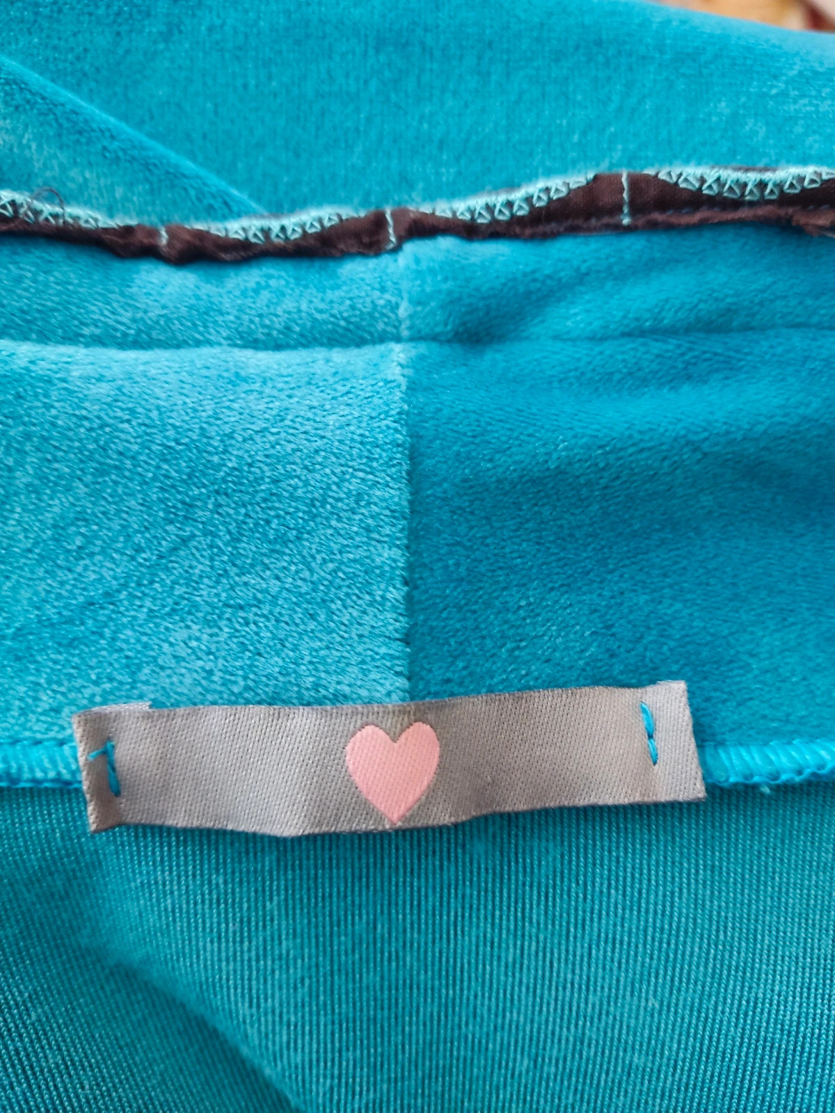 🔥 Chaqueta de terciopelo azul con pasamanería bordada marrón y azul – Made In Italy – taille 4XL / 48 / 20 5
